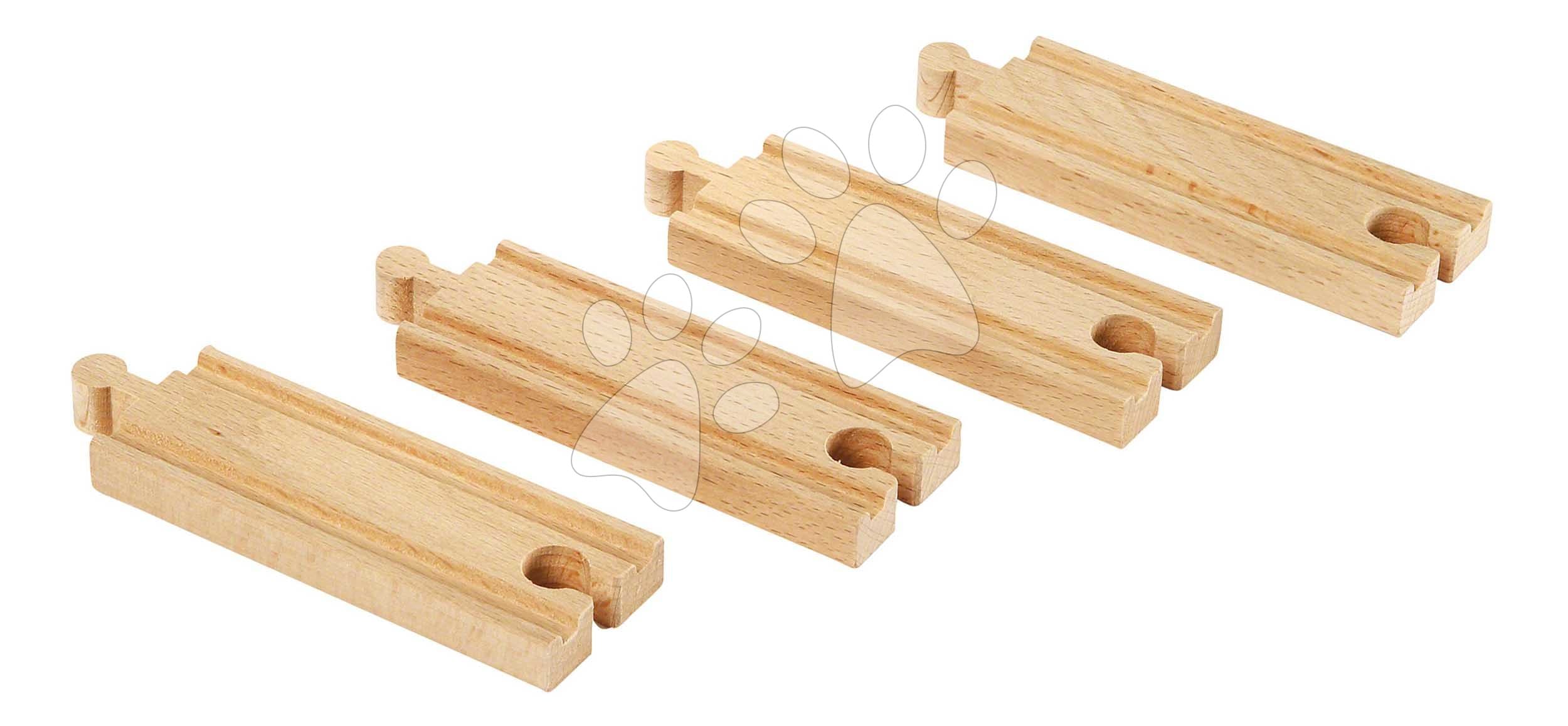 Náhradné diely pre vláčikodráhu Short Straight Tracks BRIO 4 krátke koľajnice dĺžka 10,8 cm