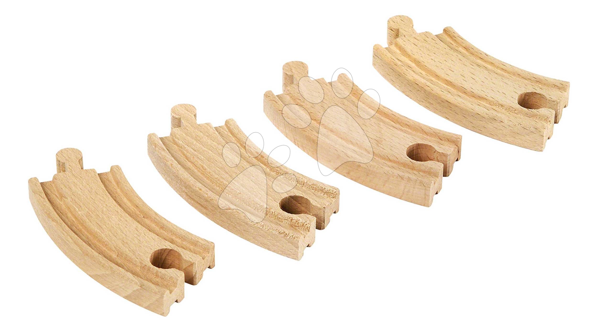 Náhradné diely pre vláčikodráhu Short Curved Tracks BRIO 4 krátke oblé koľajnice dĺžka 9 cm