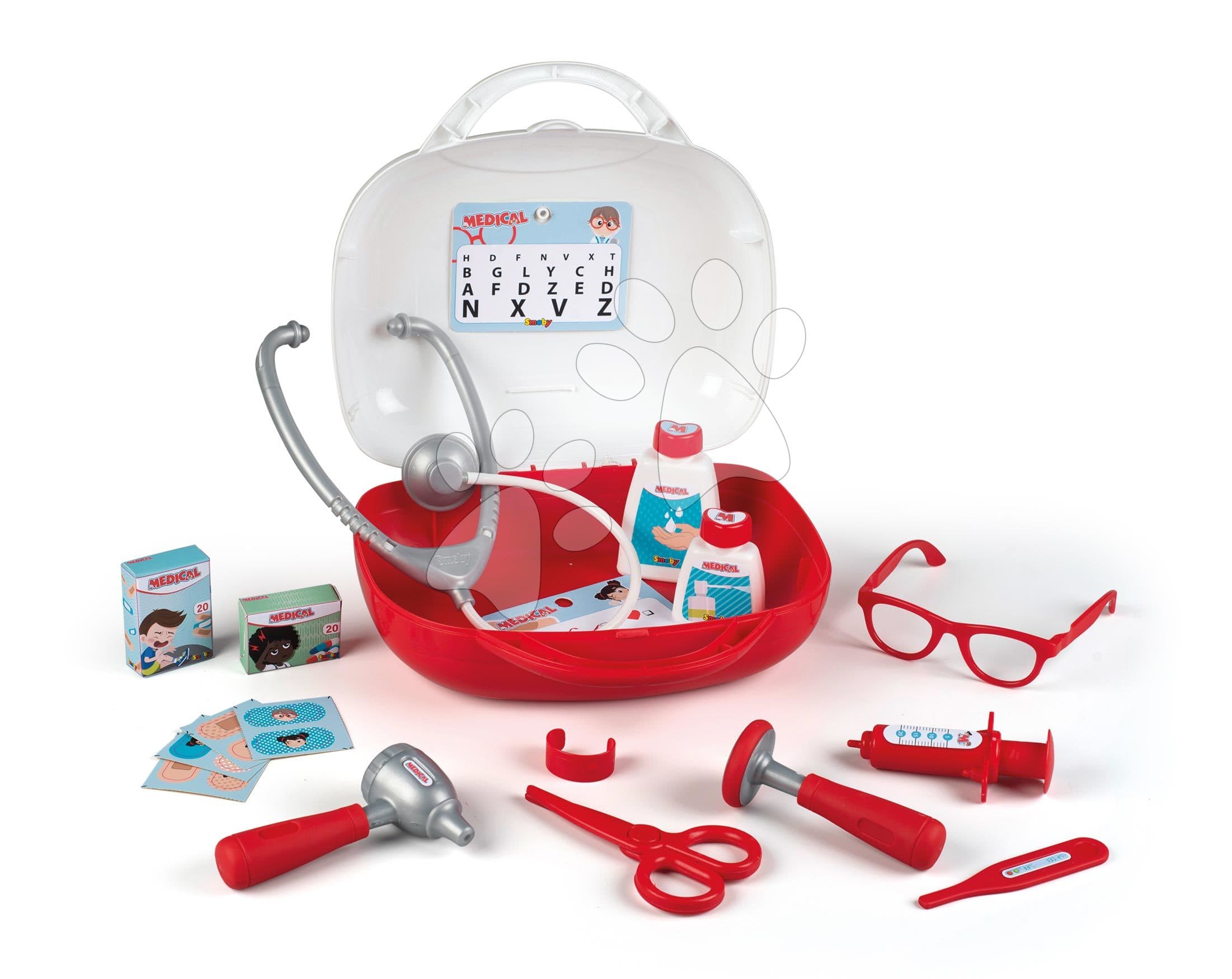 Lekársky kufrík Vanity Doctor Smoby s ergonomickou rúčkou a 15 doplnkov 1