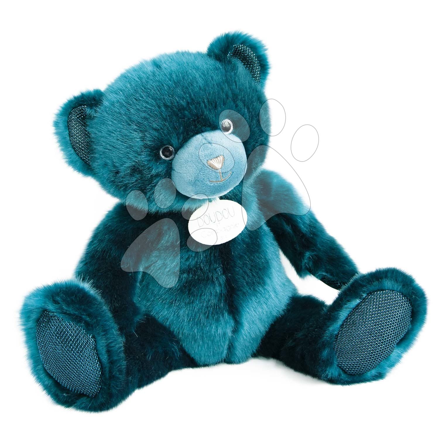 Plyšový medvedík Peacock Blue Ours Collection Doudou et Compagnie modrý 37 cm od 0 mes