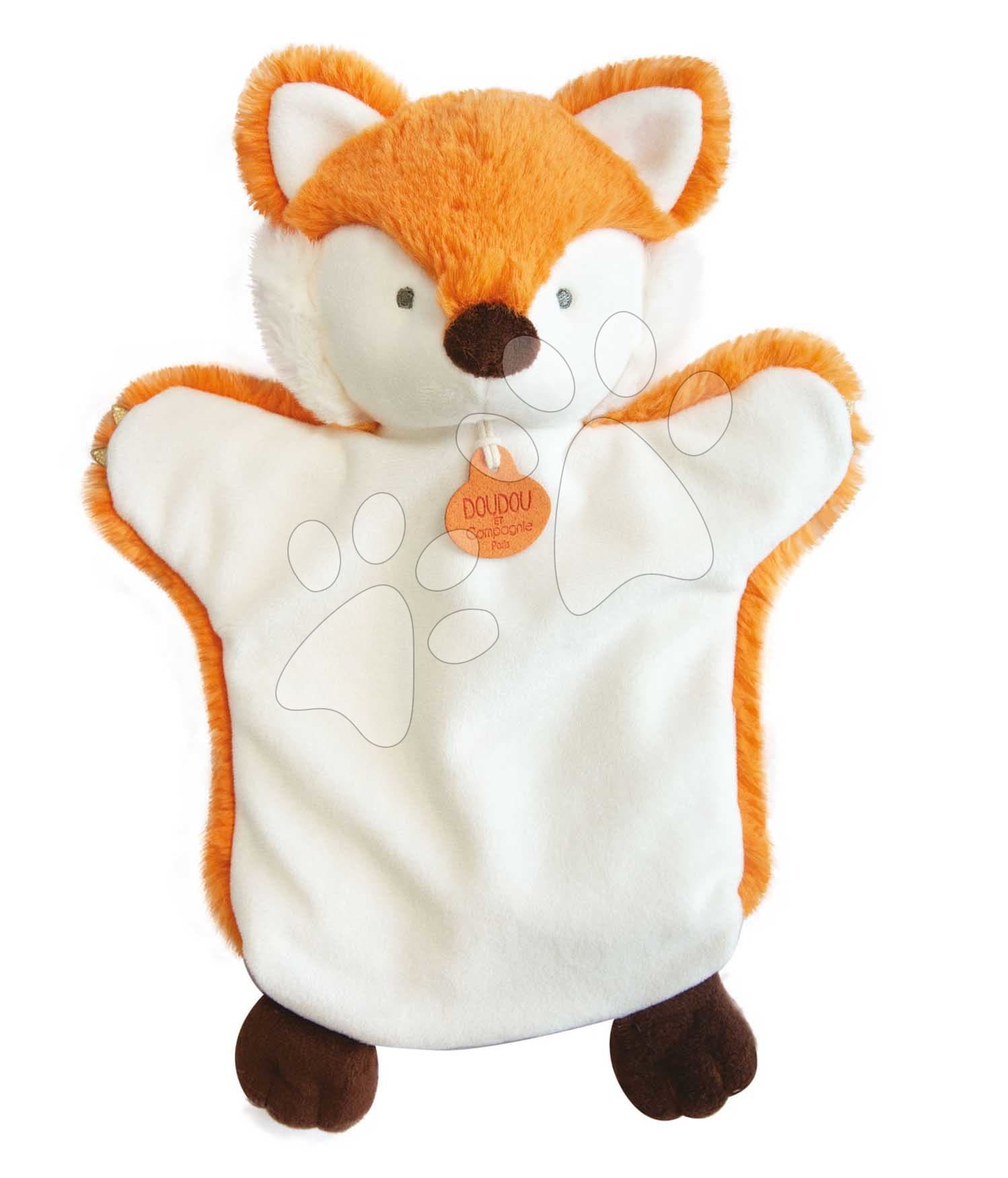 Plyšová líška na bábkové divadlo Fox Hand Puppet Doudou et Compagnie oranžová 25 cm od 0 mes 1