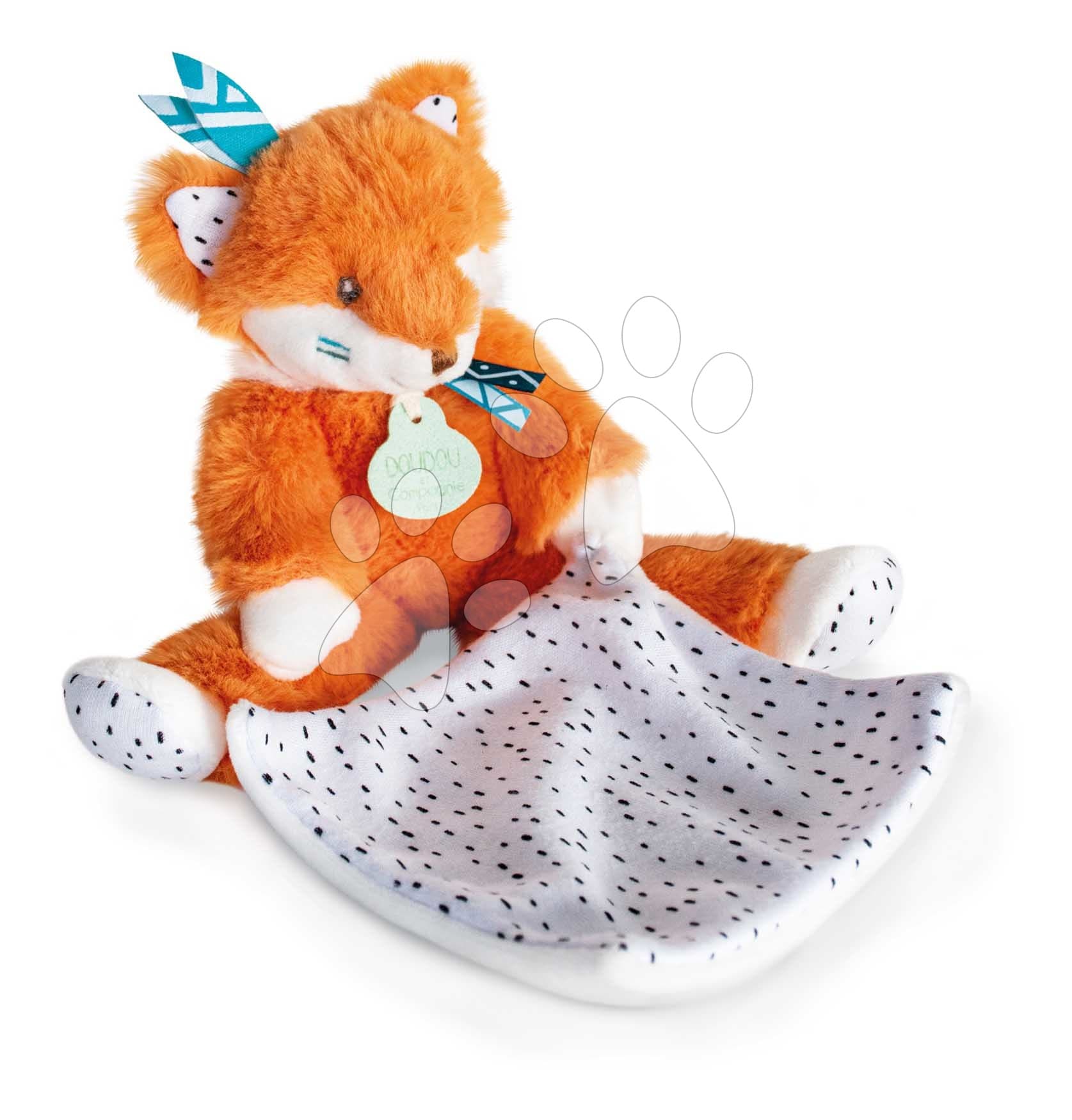 Plyšová líška na maznanie Fox Tiwipi Doudou et Compagnie v darčekovom balení oranžová 21 cm od 0 mes