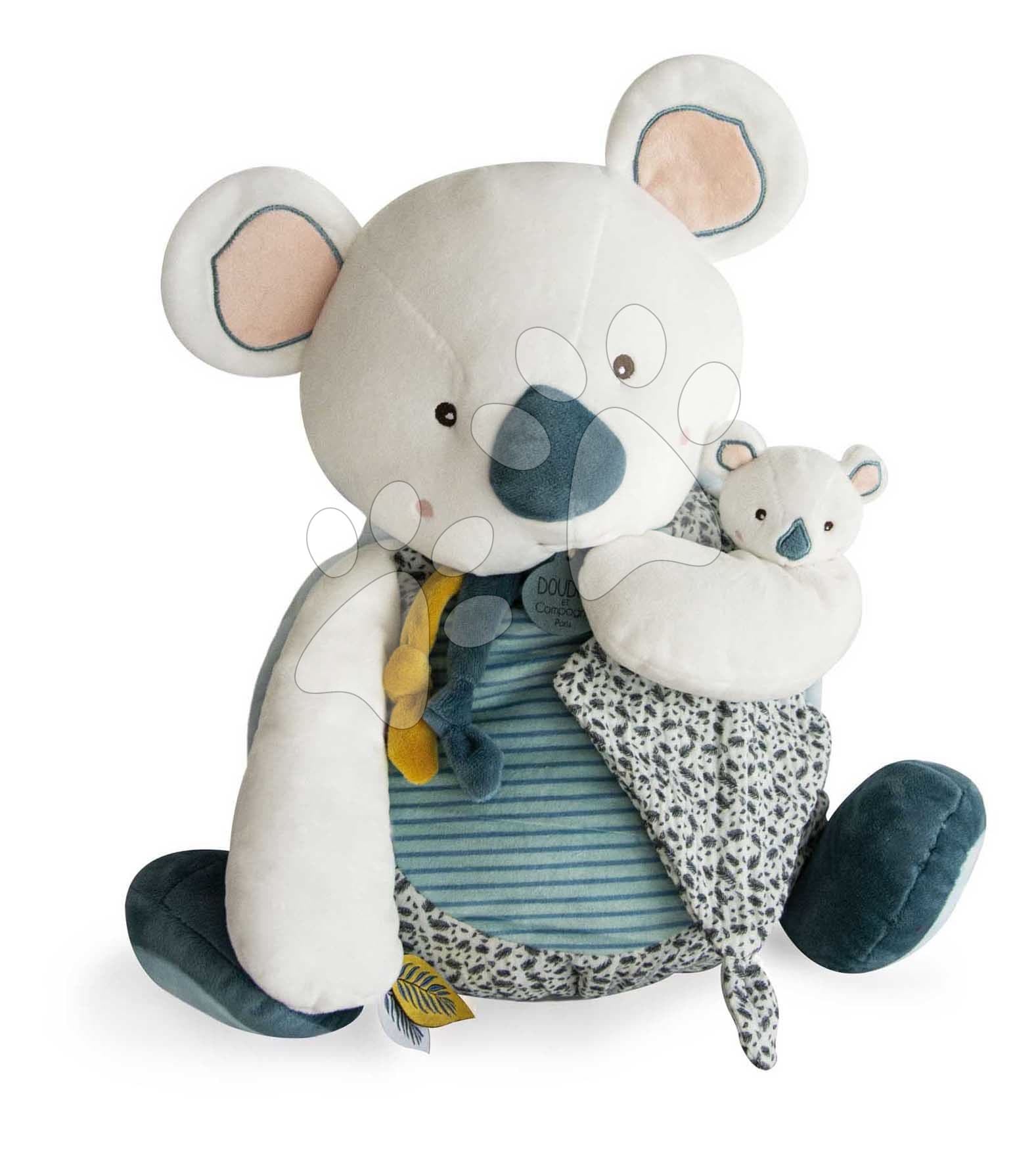 Plyšová koala s mláďatkom Yoca le Koala Pyjama Bag Doudou et Compagnie na odloženie pyžama modrá 40 cm od 0 mes