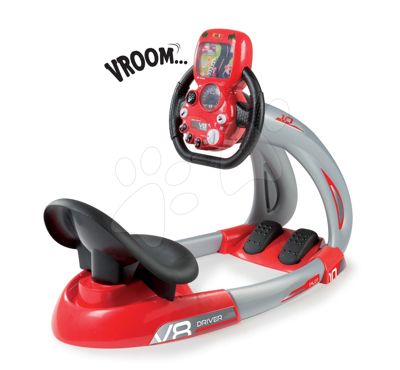 Smoby elektronický trenažér V8 Driver so zvukom 370206 červený 1