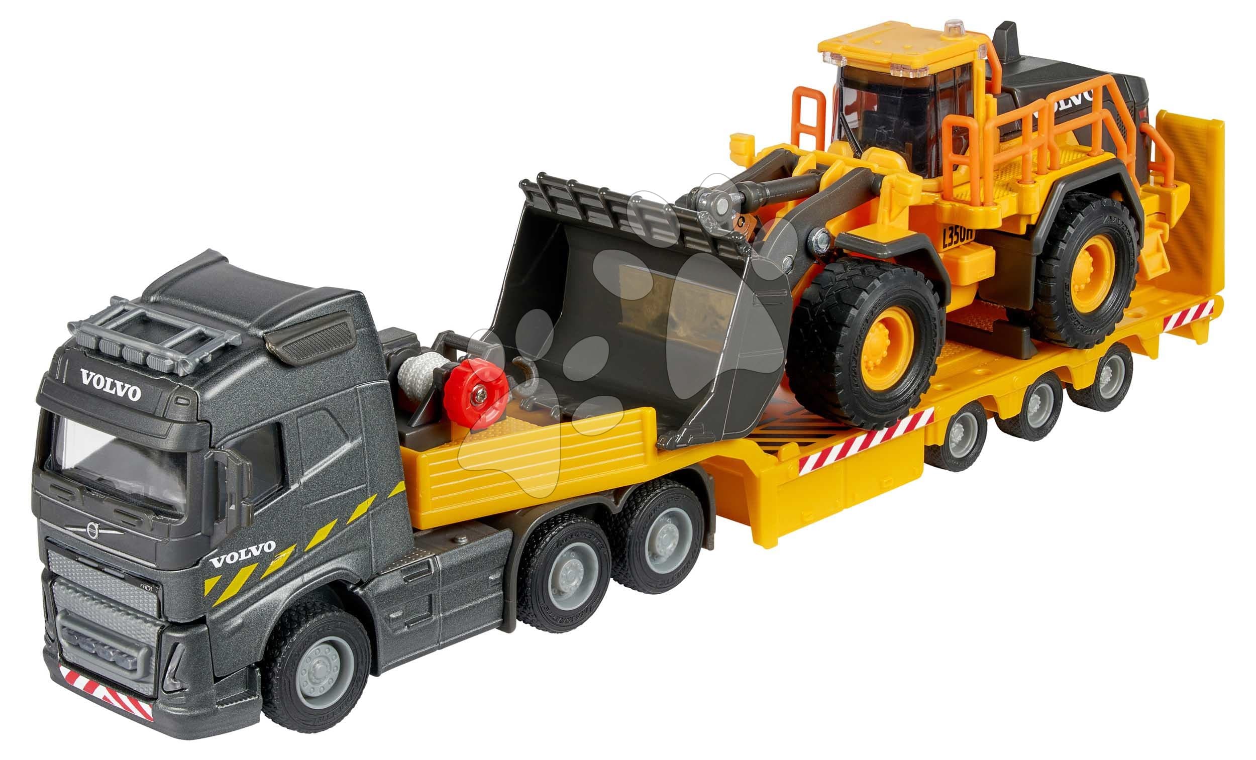 Kamión s nakladačom Volvo FH16 Truck & Wheel Loader Majorette 35 cm dĺžka