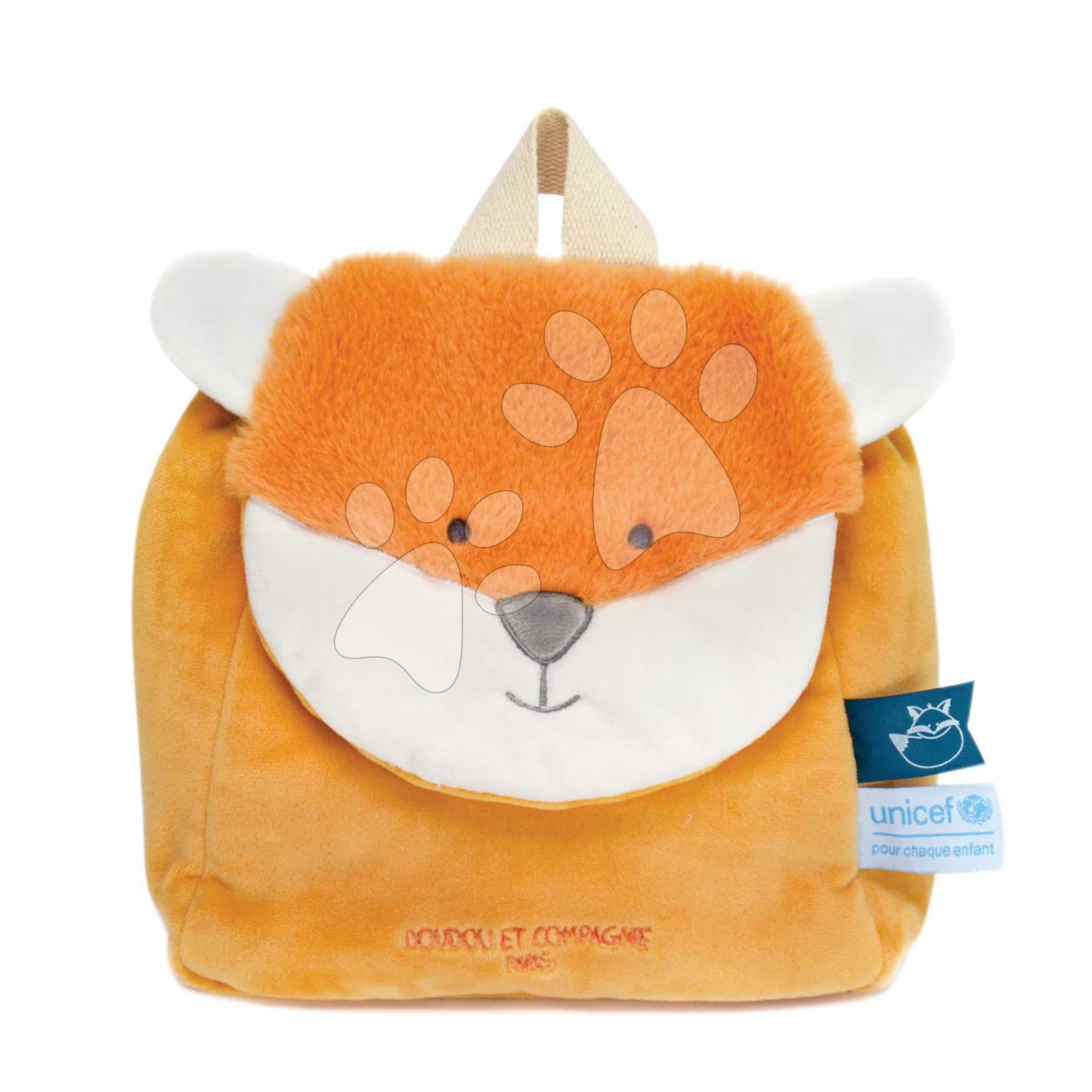Plyšový batoh Fox Backpack Unicef Collection Doudou et Compagnie oranžový od 18 mes 1