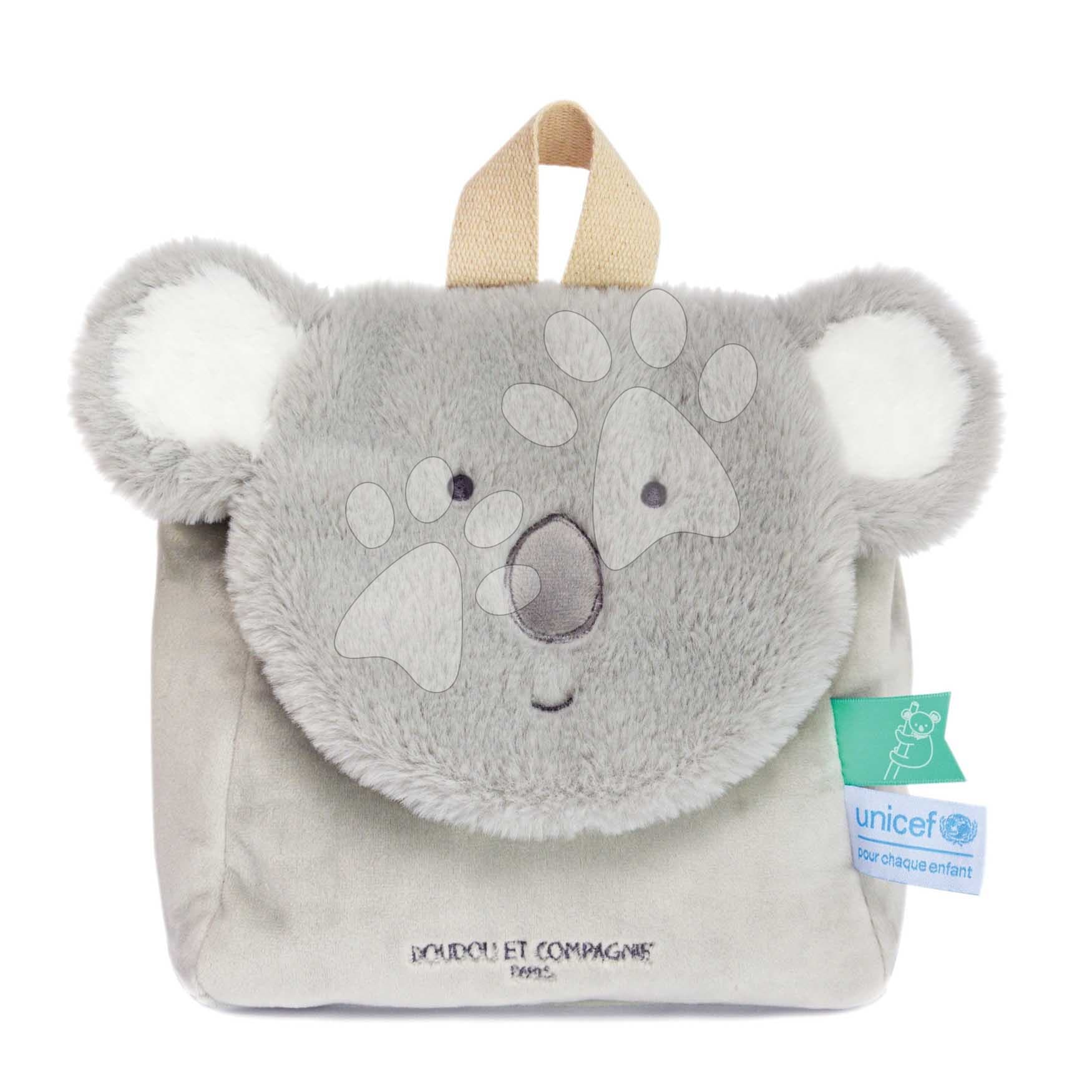 Plyšový batoh Koala Backpack Unicef Collection Doudou et Compagnie sivý od 18 mes 1