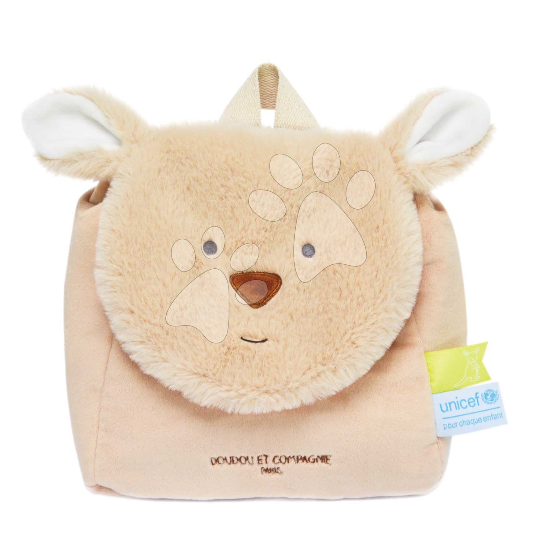 Plyšový batoh Kangaroo Backpack Unicef Collection Doudou et Compagnie béžový od 18 mes 1