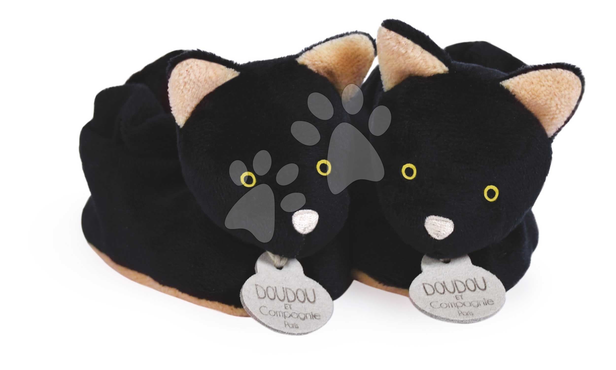 Papučky pre bábätko Mačička Booties My First Halloween Doudou et Compagnie v darčekovom balení čierne od 0-6 mes 1