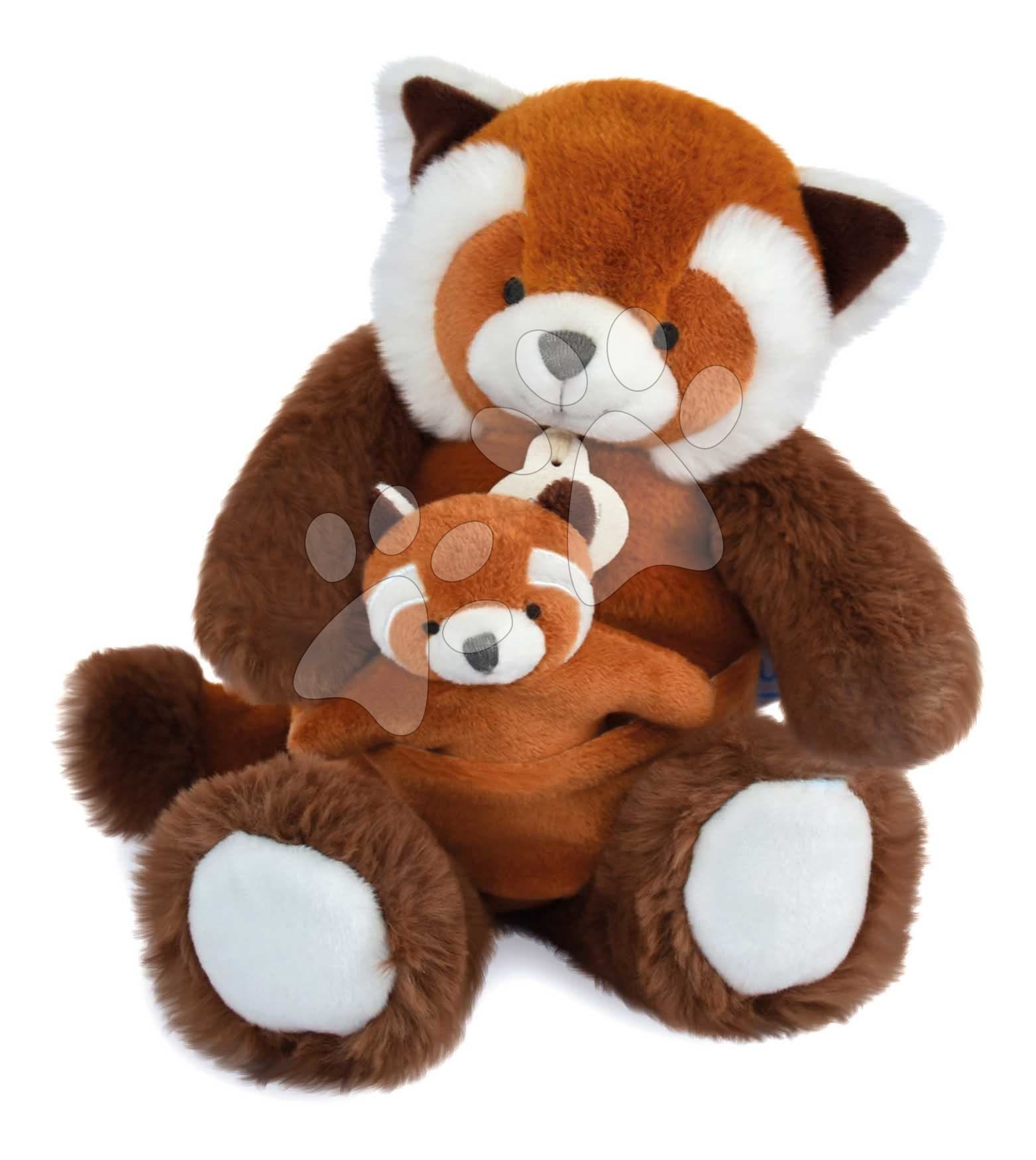 Plyšová panda s mláďatkom Red Panda Unicef Collection Doudou et Compagnie v darčekovom balení červená 25 cm od 0 mes