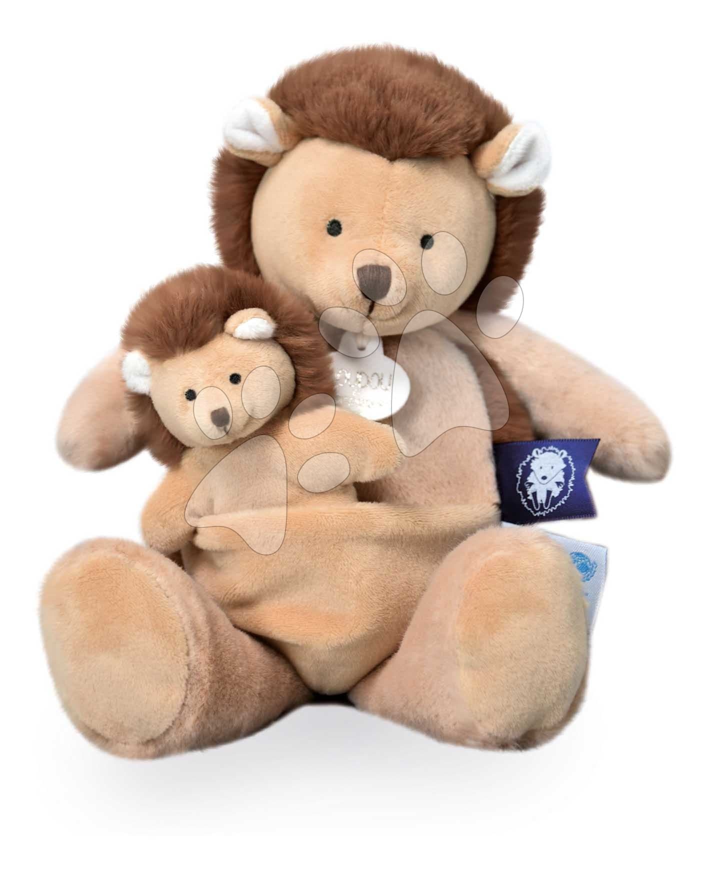 Plyšový ježko s mláďatkom Hedgehog Unicef Collection Doudou et Compagnie v darčekovom balení hnedý 25 cm od 0 mes