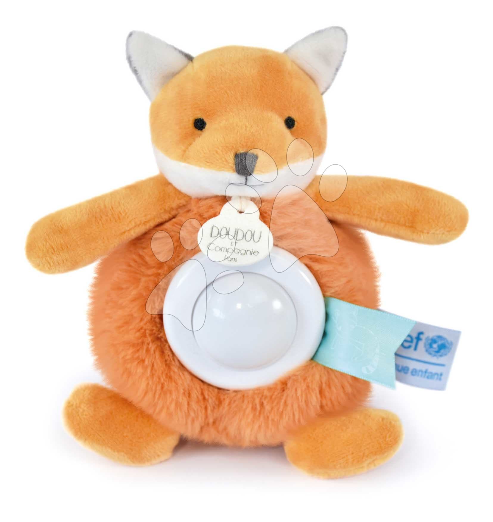 Plyšová líška so svetlom Fox Nightlight Unicef Collection Doudou et Compagnie v darčekovom balení oranžová 15 cm od 0 mes