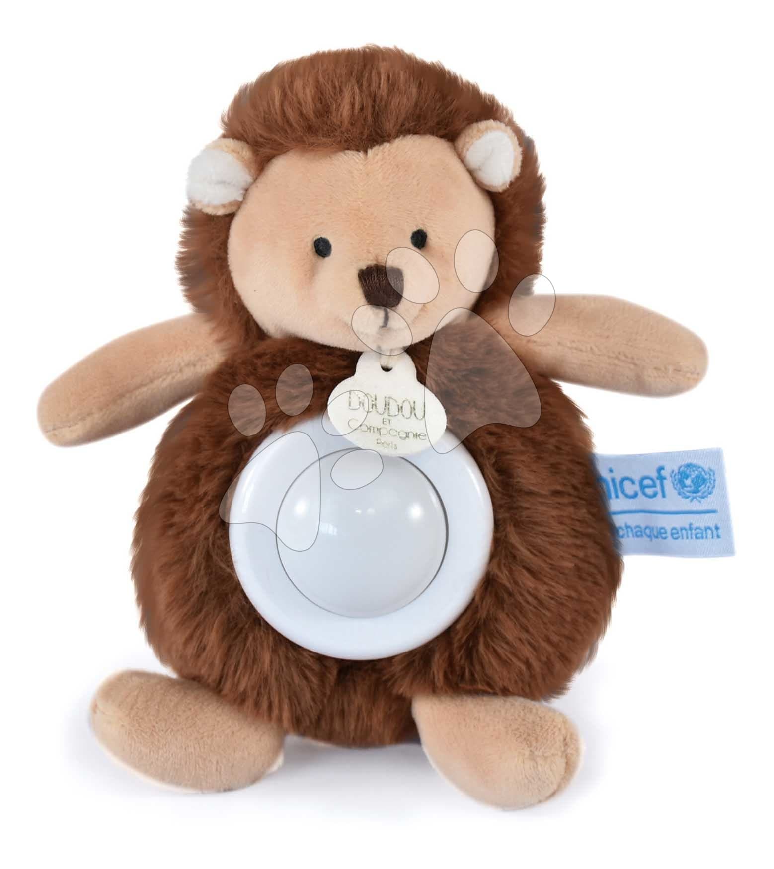 Plyšový ježko so svetlom Hedgehog Nightlight Unicef Collection Doudou et Compagnie v darčekovom balení hnedý 15 cm od 0 mes