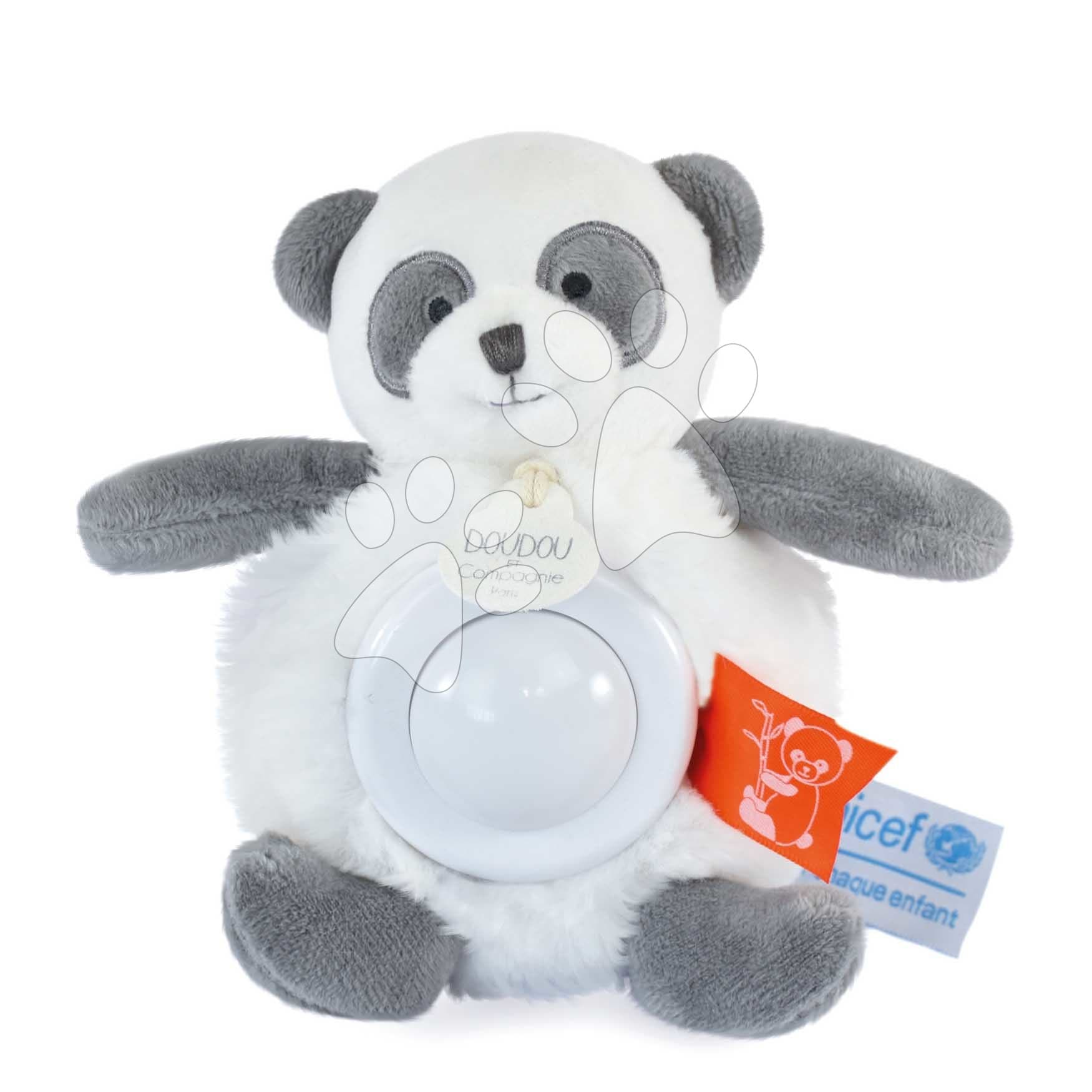 Plyšová panda so svetlom Panda Nightlight Unicef Collection Doudou et Compagnie v darčekovom balení biela 15 cm od 0 mes 1