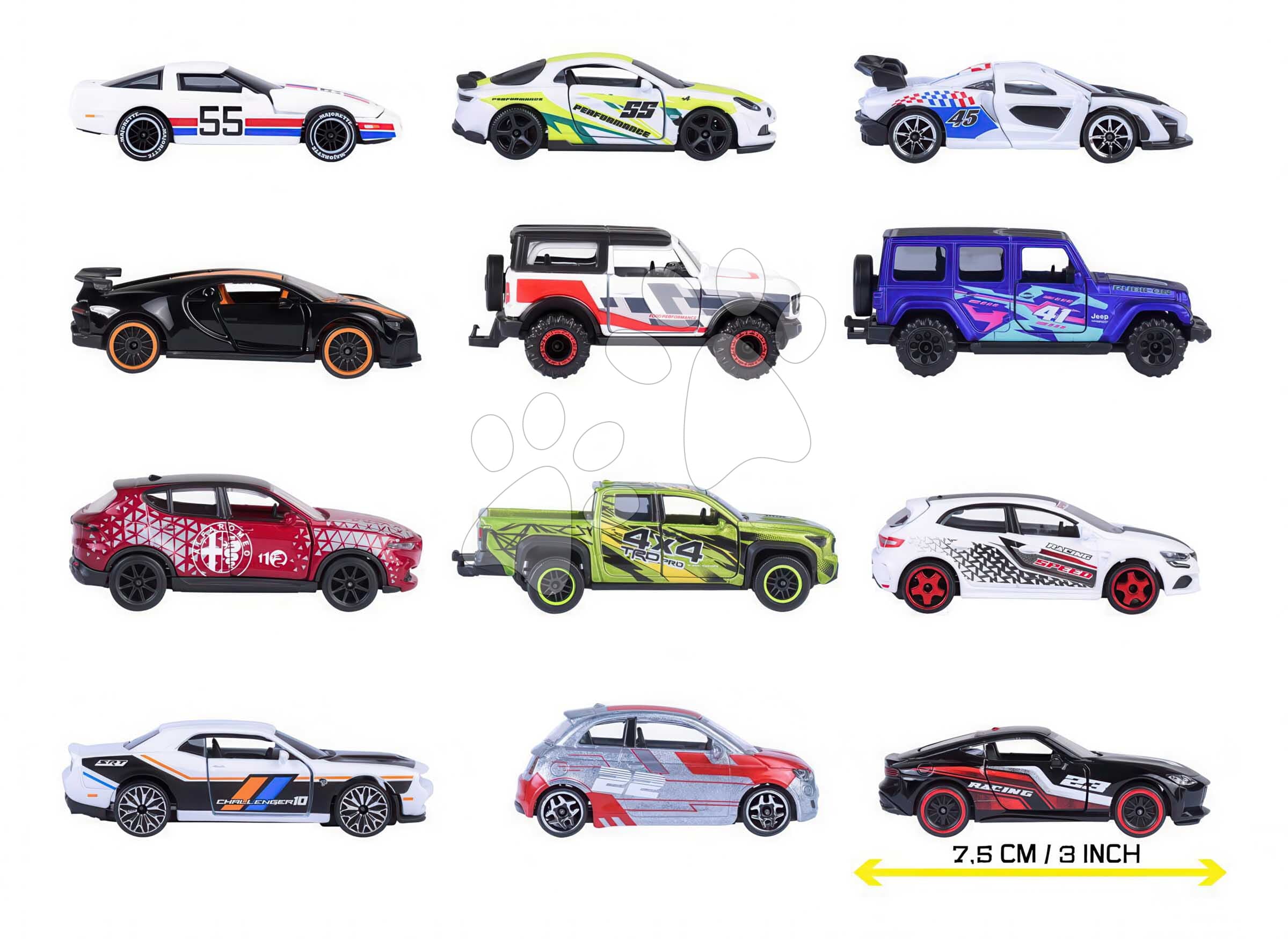 Autíčko pretekárske Racing Car Majorette so zberateľskou kartičkou 7,5 cm dĺžka rôzne druhy 1