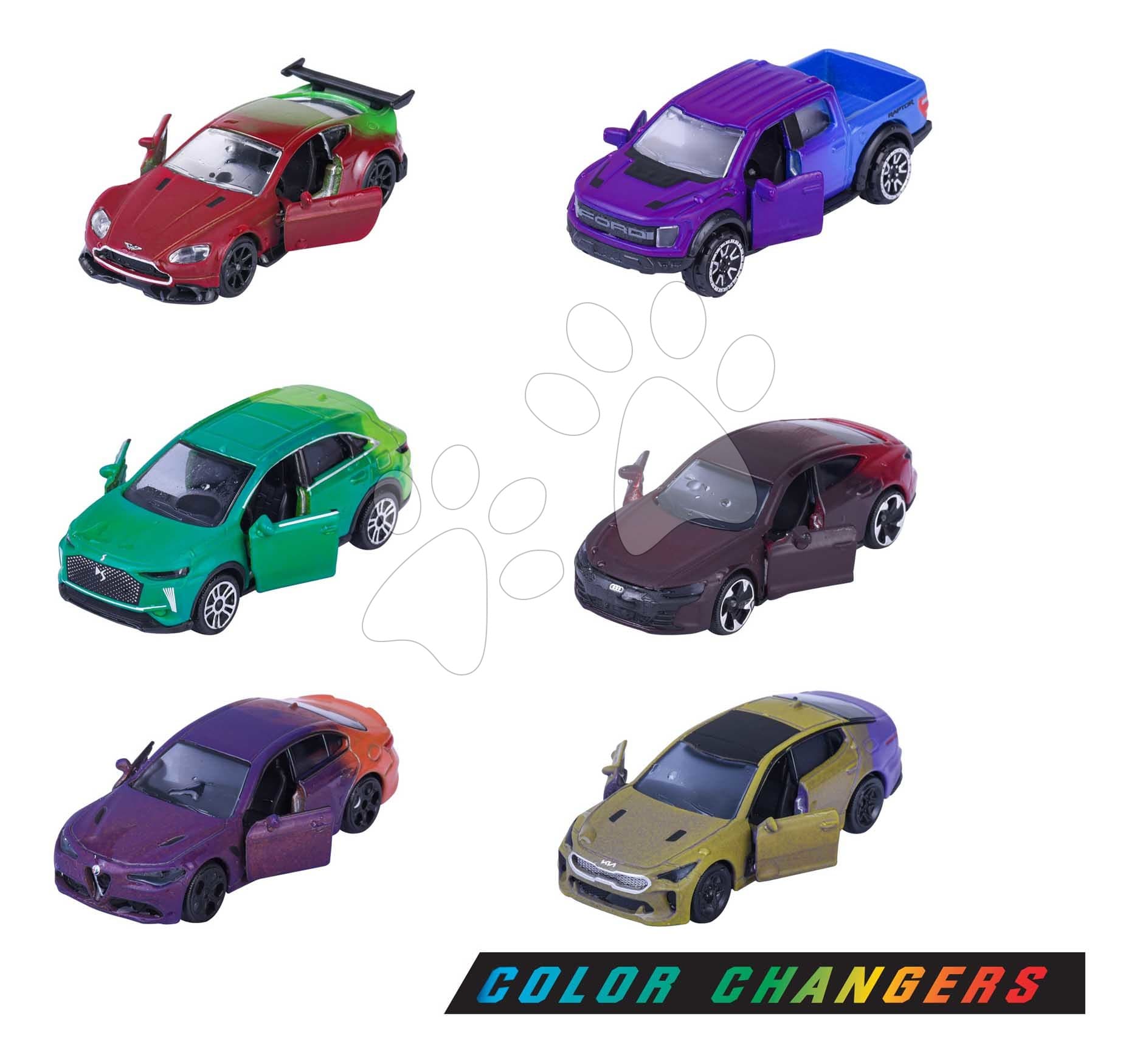 Autíčko s efektom zmeny farby Color Changers Majorette kovové 6 rôznych druhov dĺžka 7,5 cm 1
