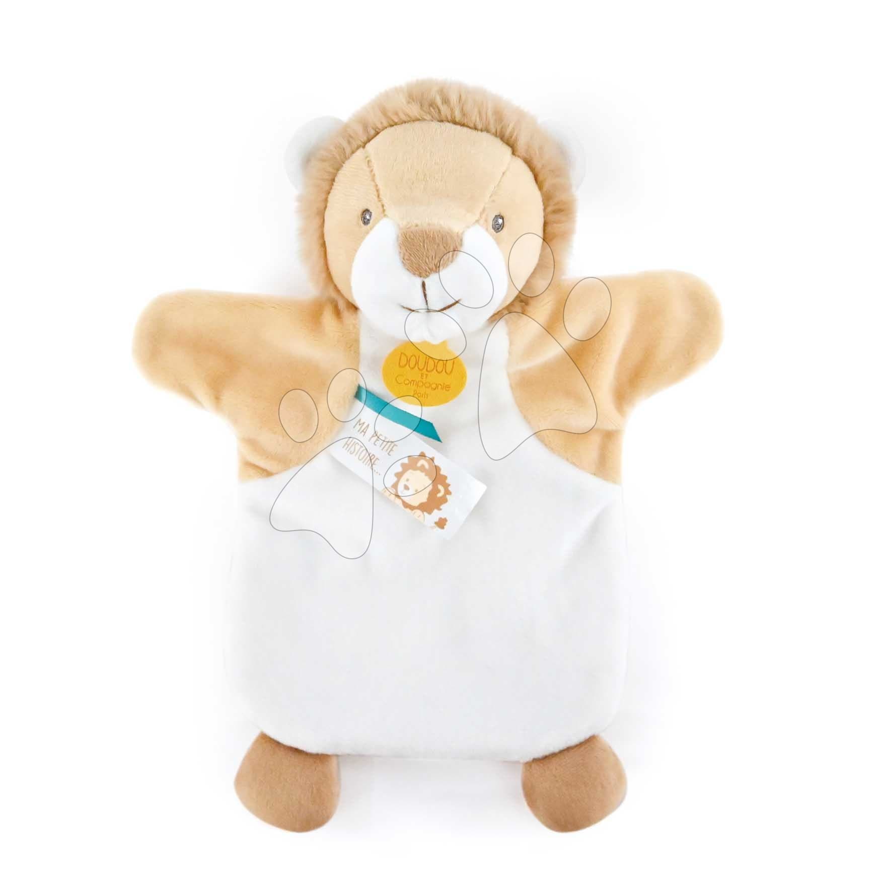 Plyšový lev na bábkové divadlo Lion Hand Puppet Doudou et Compagnie hnedý 25 cm od 0 mes