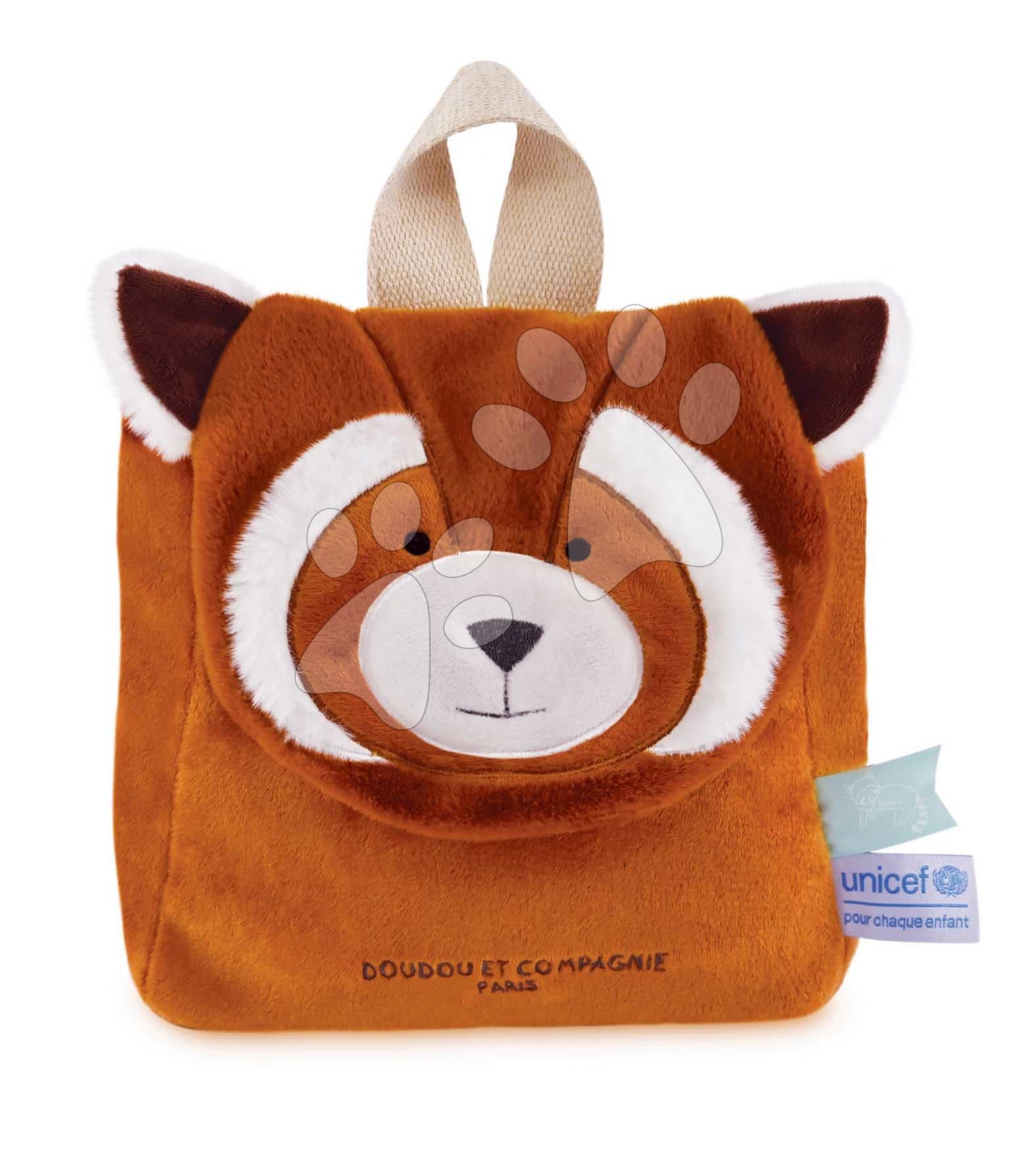 Plyšový batoh Red Panda Backpack Unicef Collection Doudou et Compagnie hnedý od 18 mes