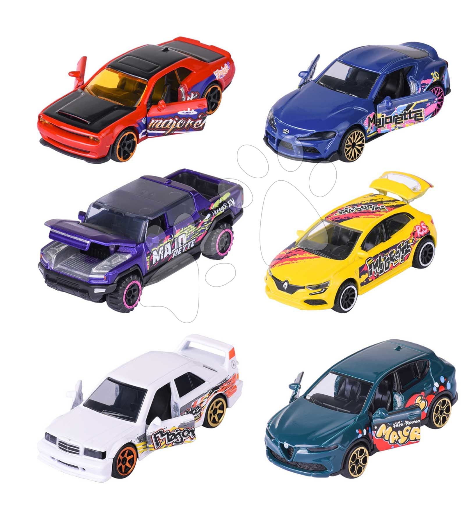 Autíčko Graffiti Premium Majorette kovové s odpružením 6 rôznych druhov dĺžka 7,5 cm 1