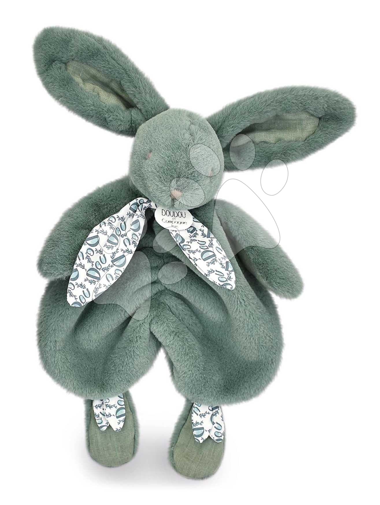 Plyšový zajačik na maznanie Bunny Comforter Sage Green Doudou et Compagnie v darčekovom balení zelený 29 cm od 0 mes