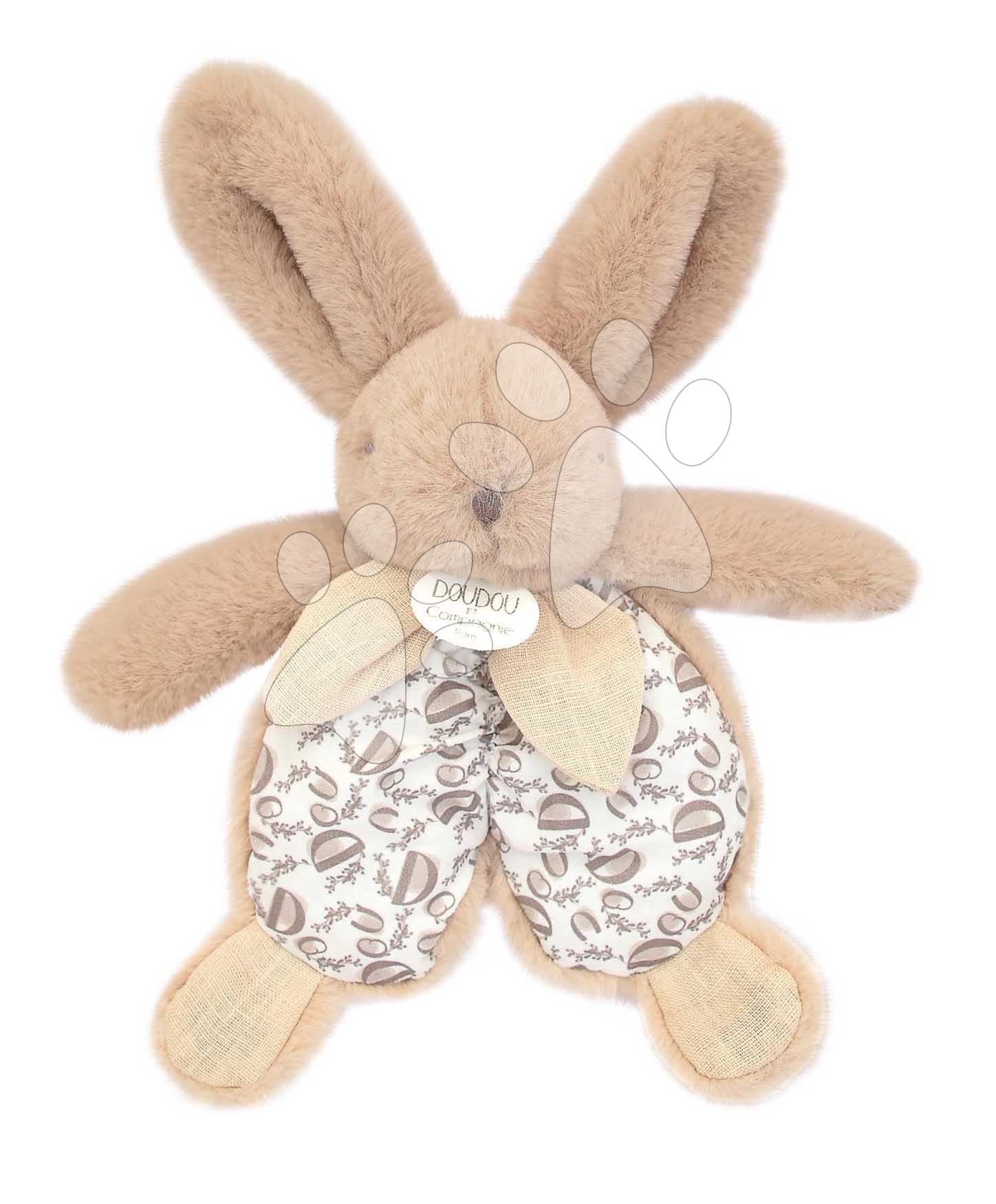 Plyšový zajačik na maznanie Bunny Comforter Sand Beige Doudou et Compagnie v darčekovom balení béžový 18 cm od 0 mes