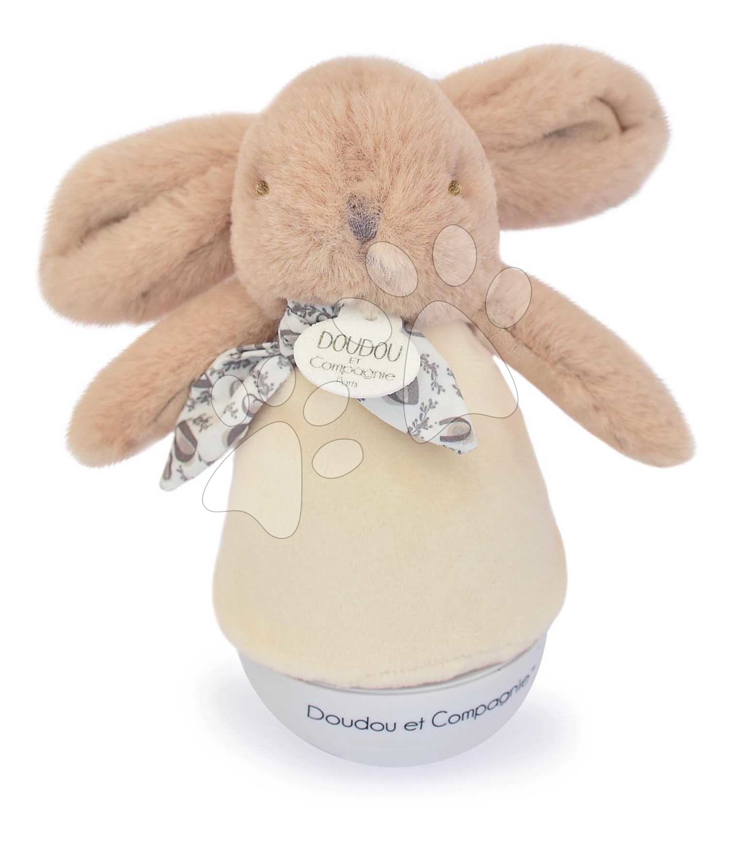 Plyšový zajačik Musical Night Light Sand Beige Doudou et Compagnie s hudbou bielym šumom a svetlom béžový 16 cm od 0 mes 1