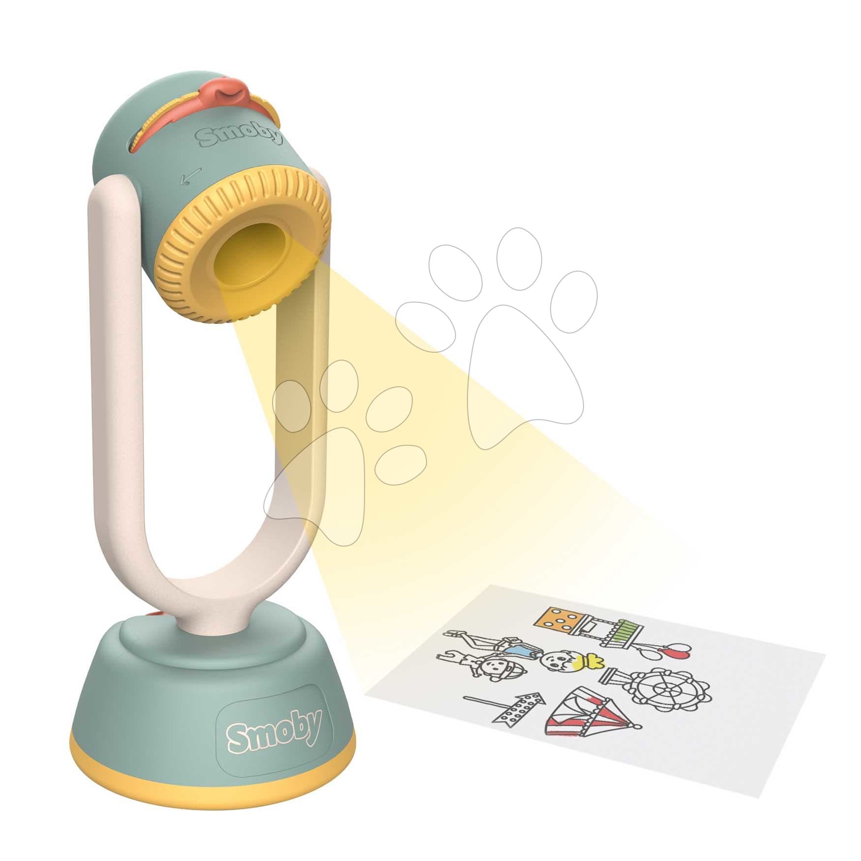 Kreslenie so svetelným projektorom Drawing Light Smoby s 3 modulmi s nastaviteľnou hĺbkou ostrosti 192 ilustračných vzorov od 4 rokov