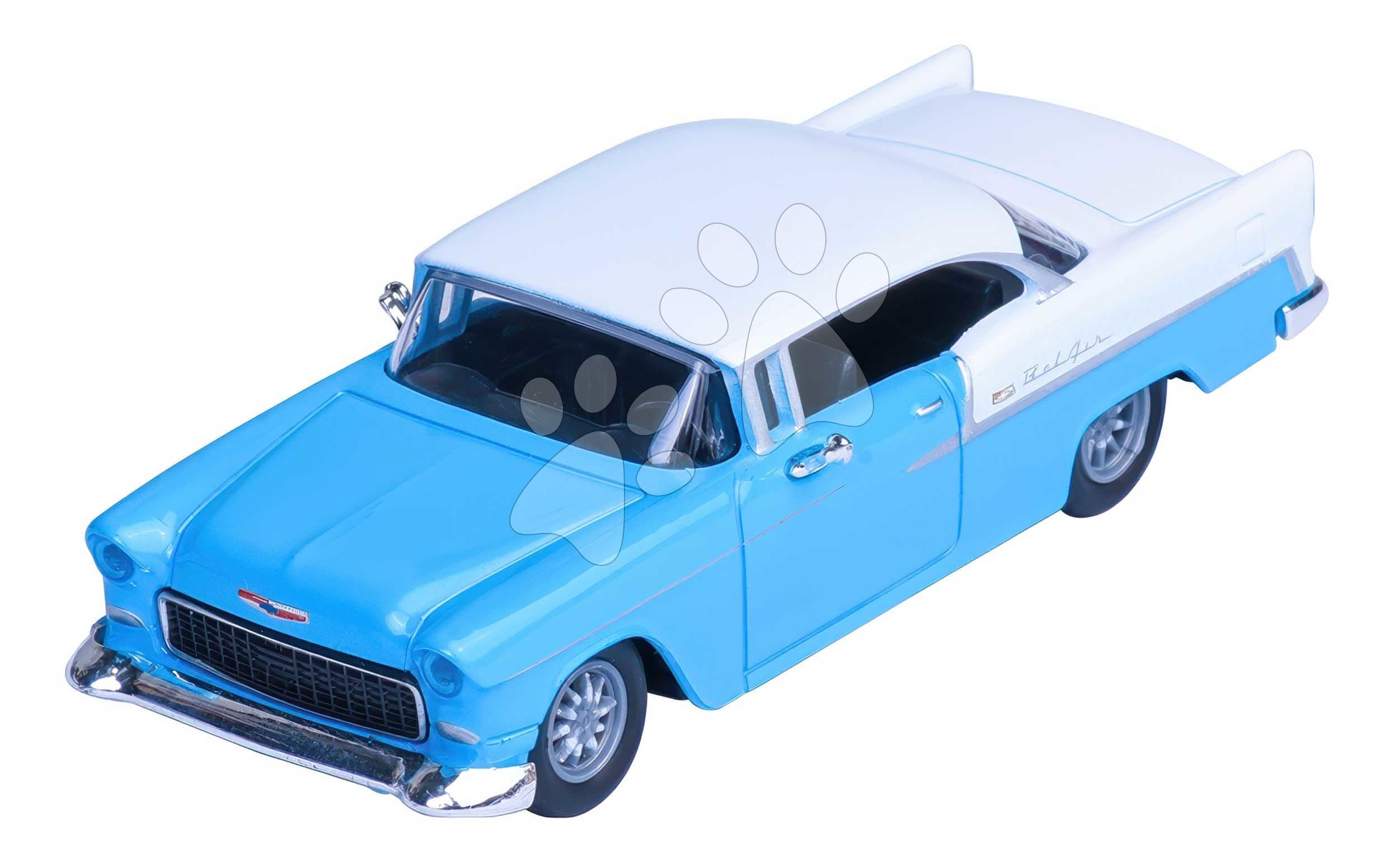 Autíčko v boxe Chevrolet Bel Air 1955 Majorette kovové s gumenými kolieskami dĺžka 7,5 cm 1:64 1
