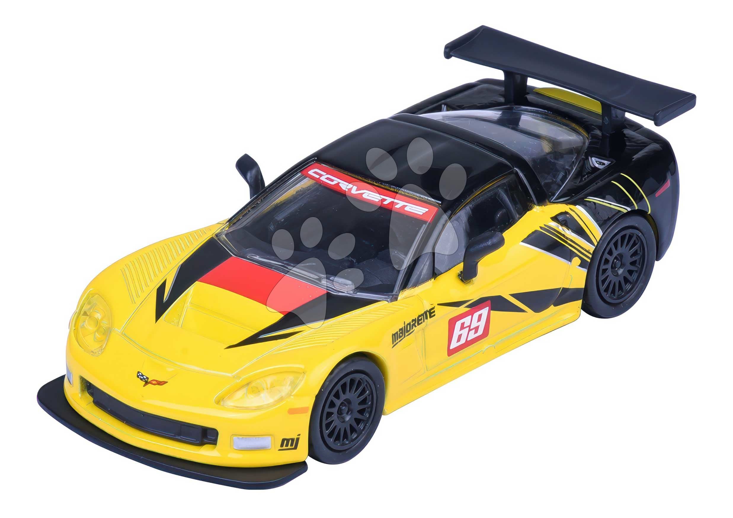 Autíčko v boxe Chevrolet Corvette C6 R 2005 Majorette kovové s gumenými kolieskami dĺžka 7,5 cm 1:64