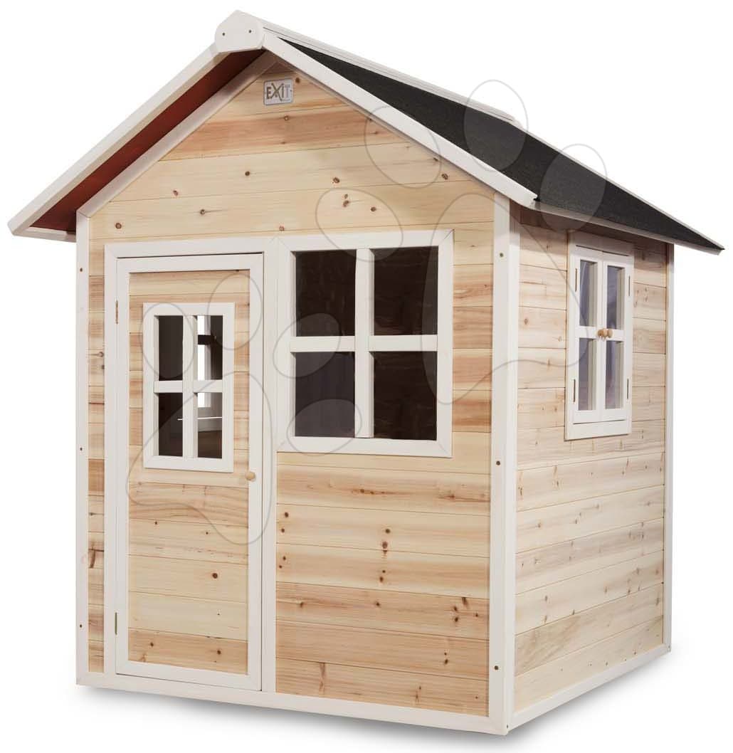 Domček cédrový Loft 100 Natural Exit Toys s vodeodolnou strechou prírodný 1