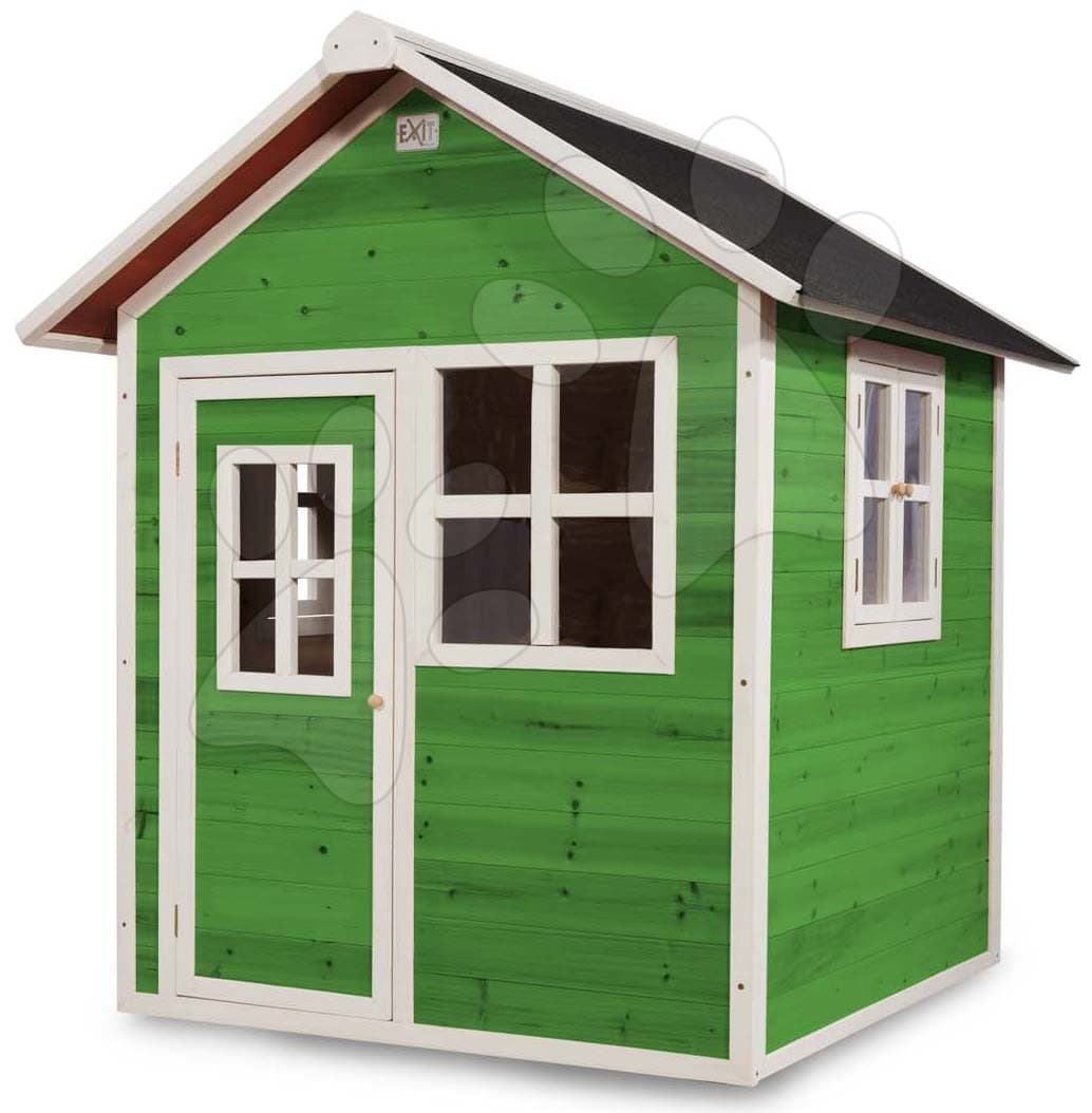Domček cédrový Loft 100 Green Exit Toys s vodeodolnou strechou zelený
