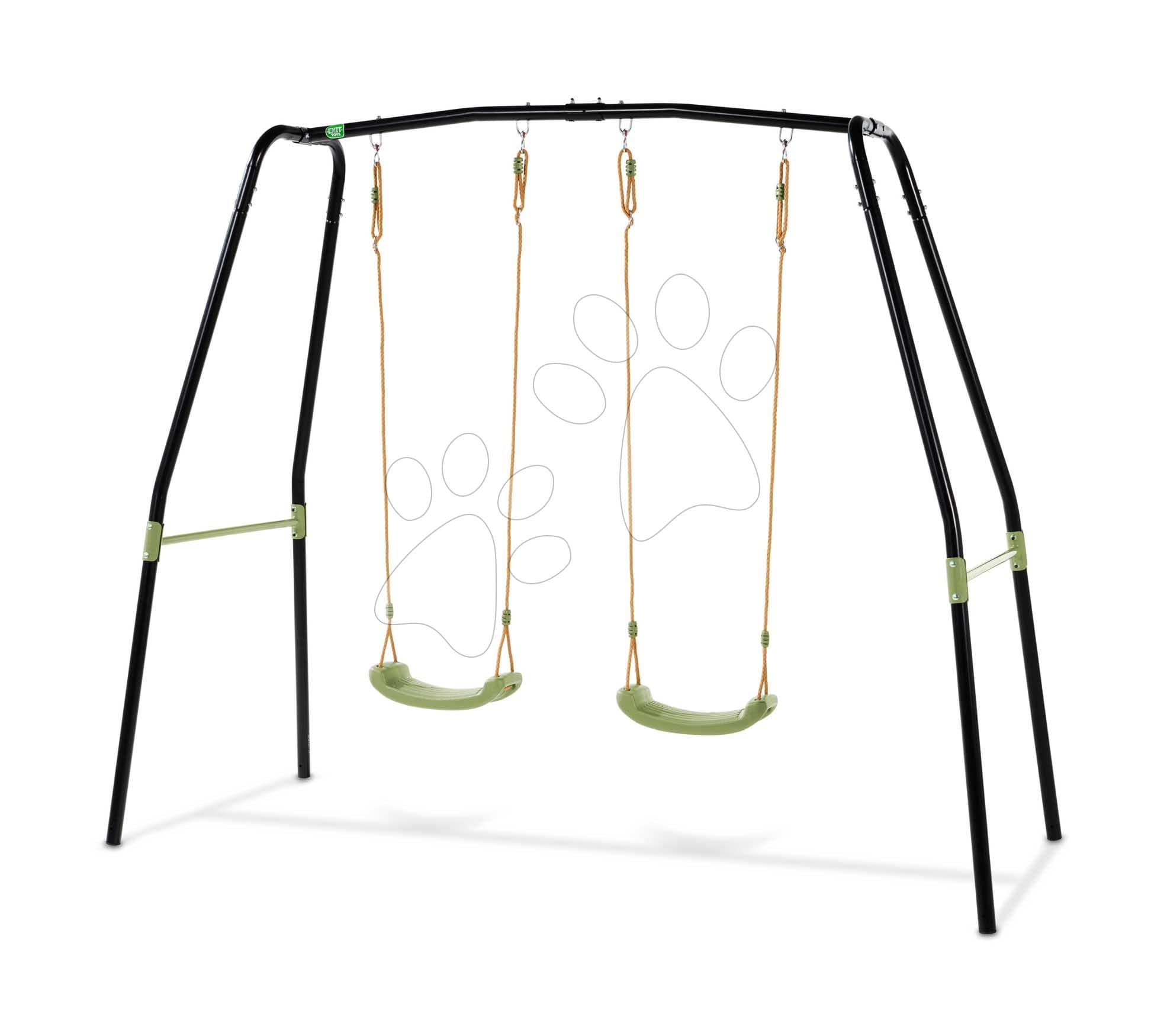 Hojdačka s 2 sedadlami Ivy duo Swing Exit Toys čierna kovová konštrukcia s ukotvením do betónu