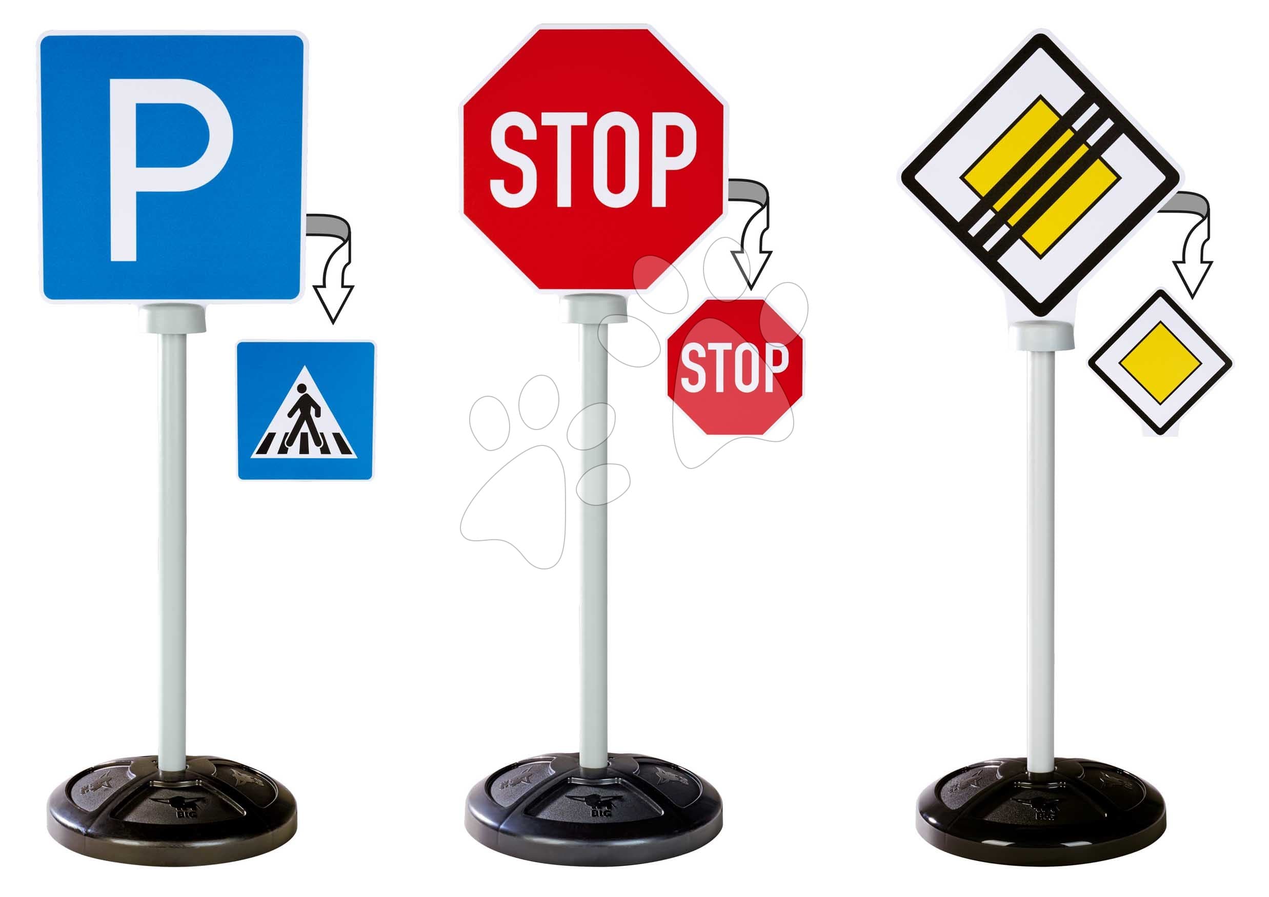 Dopravné značky na ihrisko Traffic Signs BIG 3 druhy s 5 symbolmi výška 69 cm