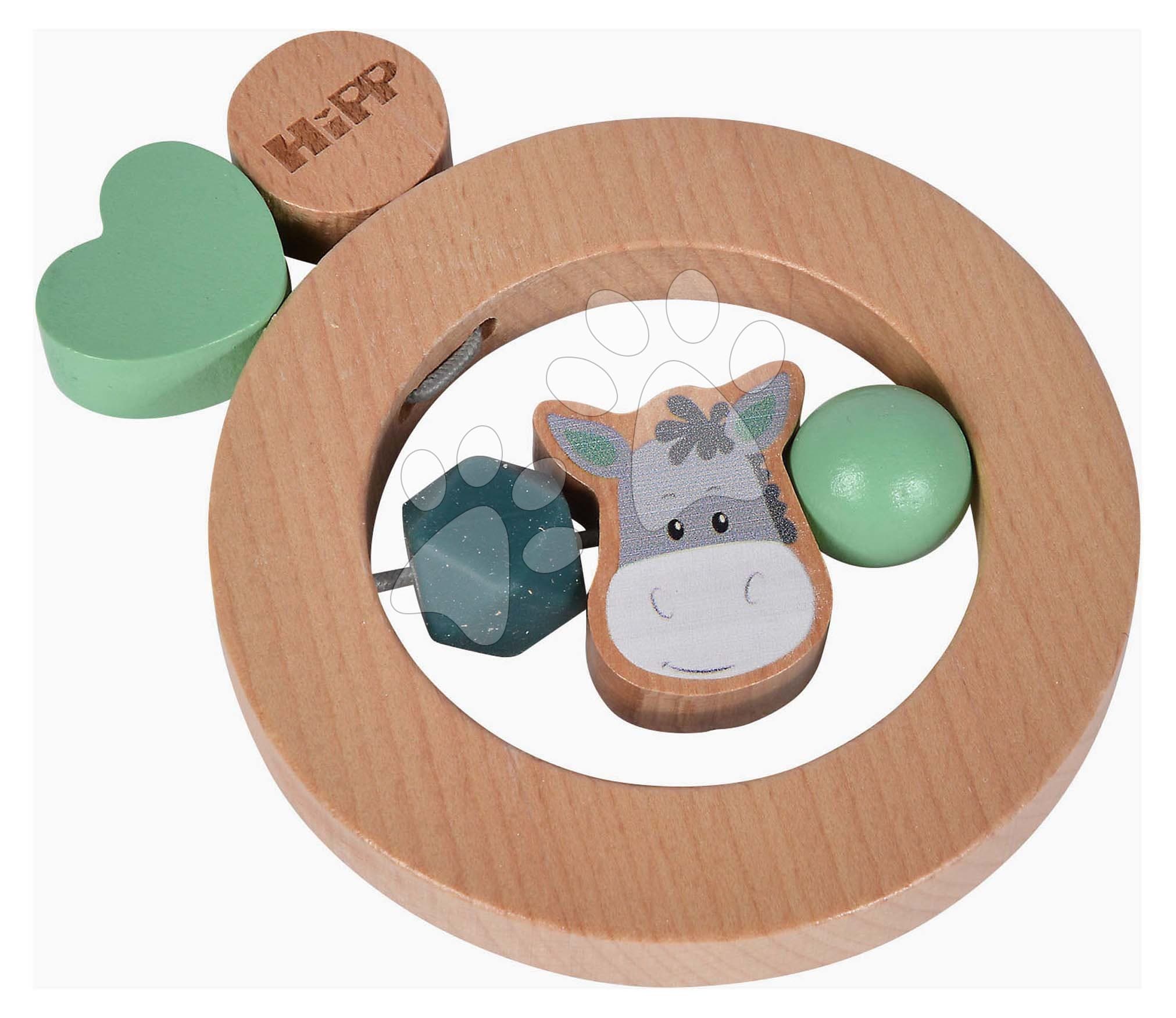 Drevená hrkálka Baby HIPP Ring Grapper Eichhorn pre najmenších od 3 mes 1