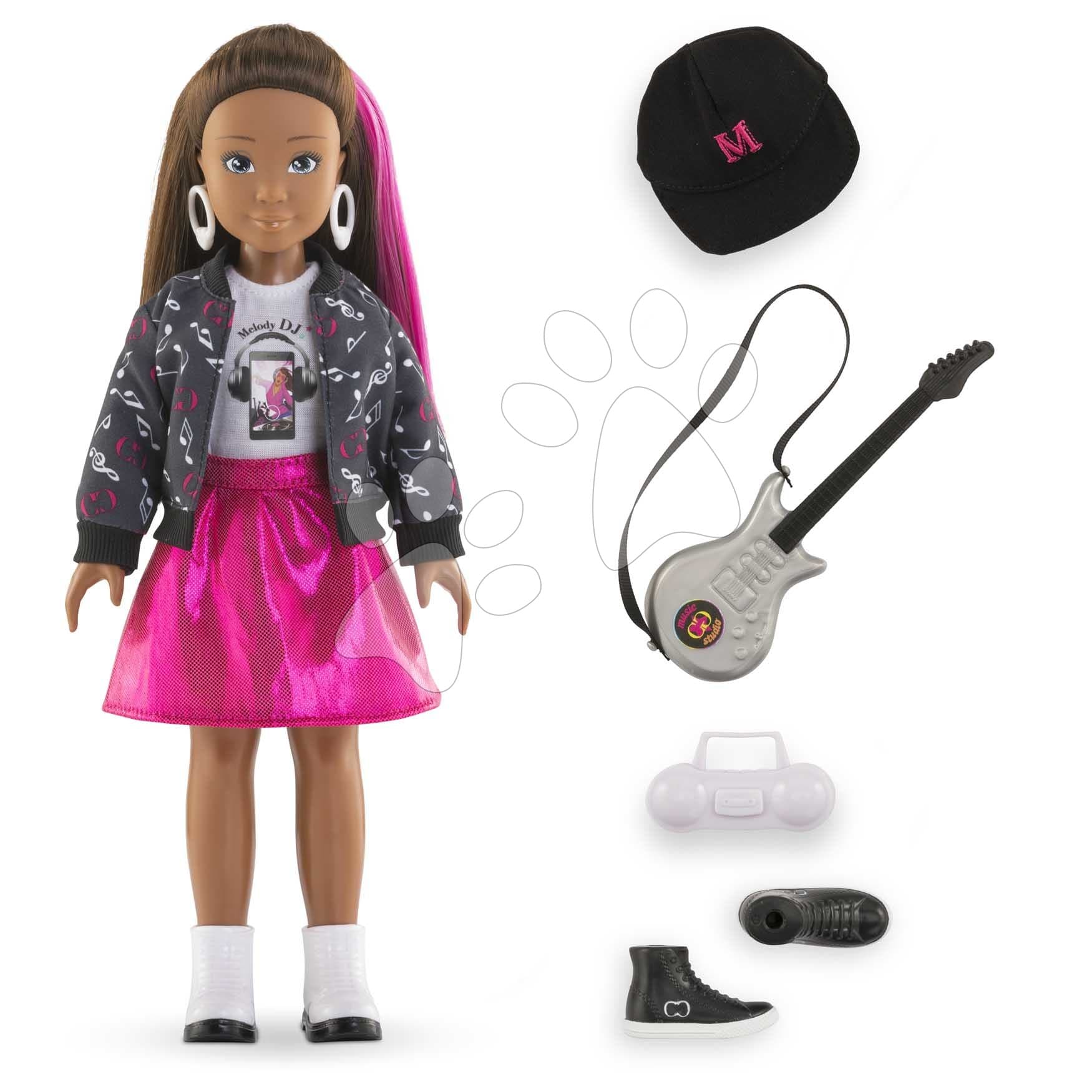 Bábika Melody Music Studio Set Girls Corolle s dlhými hnedými vlasmi 28 cm 4 doplnky od 4 rokov 1