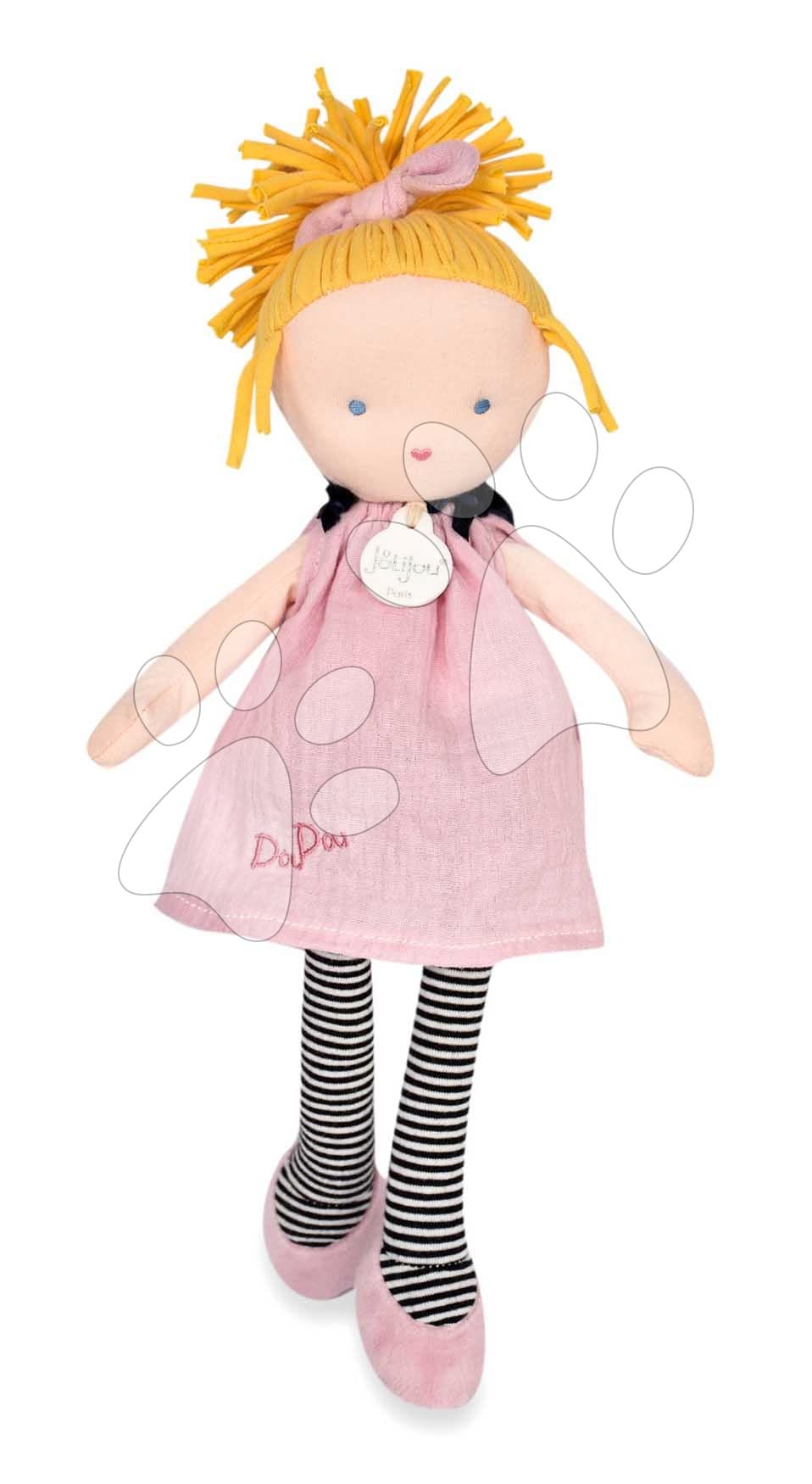 Bábika Inès Having Fun Jolijou 30 cm s blond vláskami v ružových šatách z jemného textilu od 5 rokov