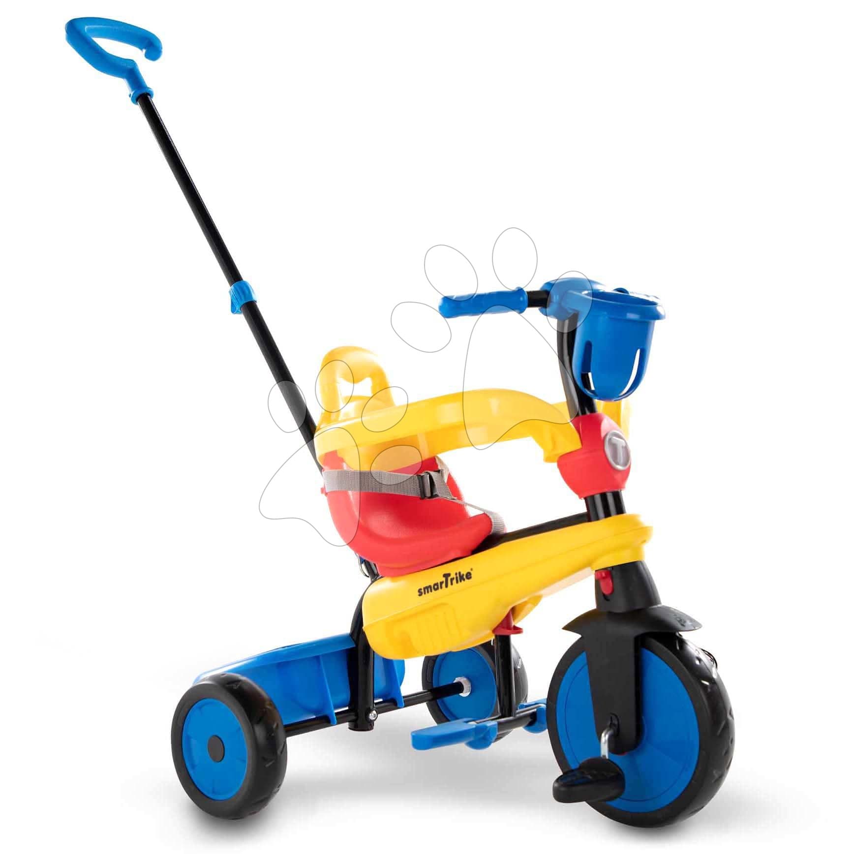 Trojkolka s košíkom na fľašku Breeze S Multi 3v1 SmarTrike s tlmičom a voľnobehom žlto-modrá od 10 mes 1