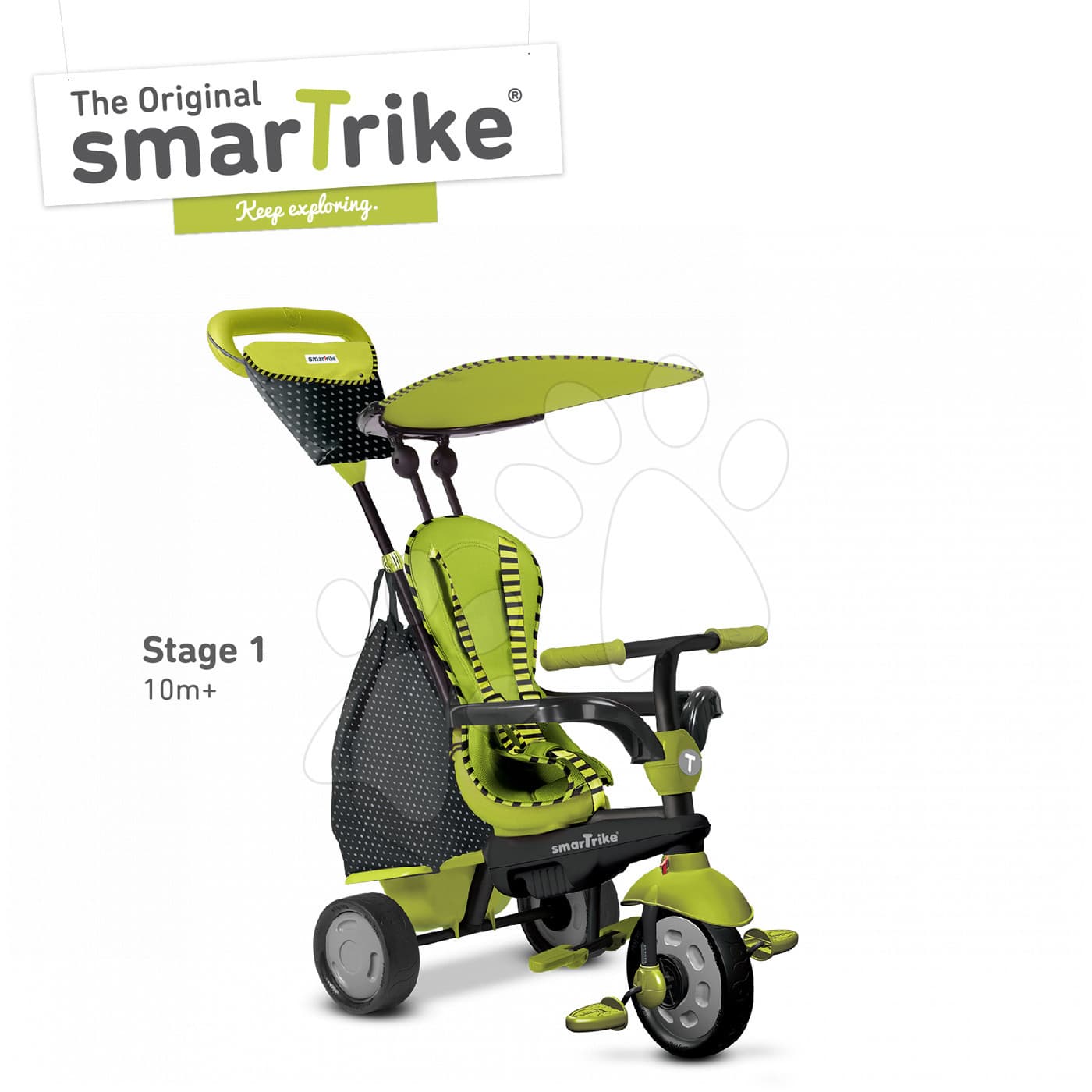 Trojkola smarTrike Glow Touch Steering 4v1 6600800 zeleno-čierna 1