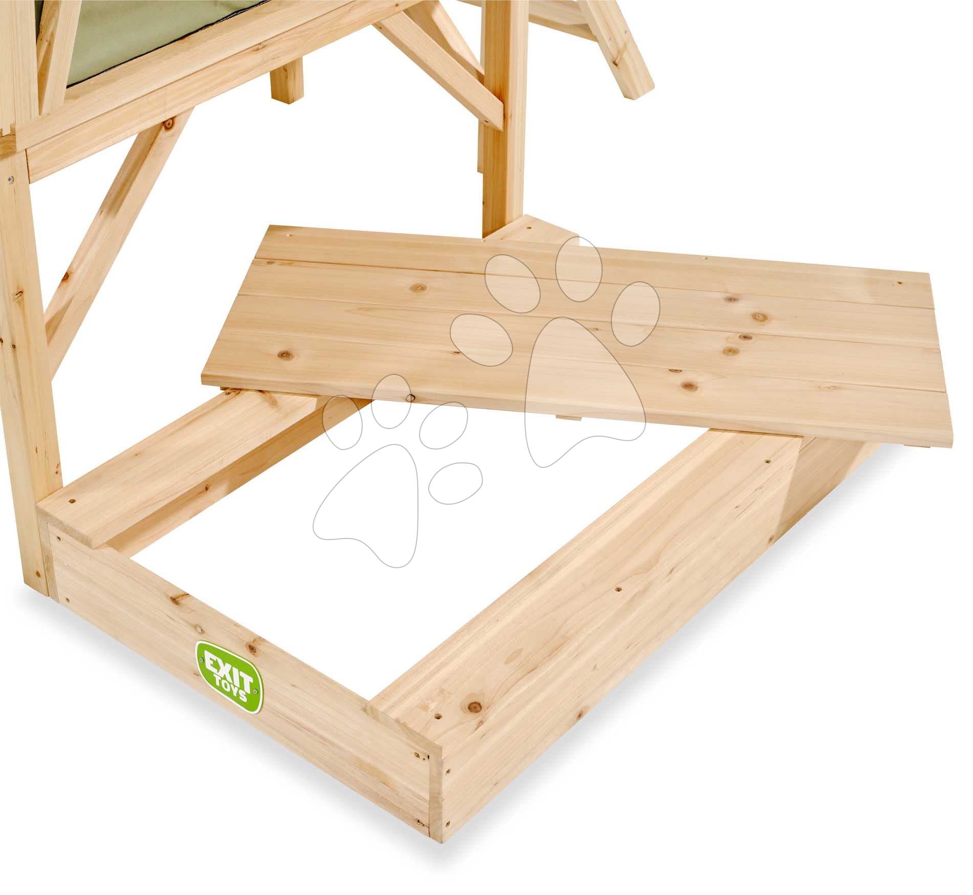 Pieskovisko z cyprusového dreva Wooden Sandpit Exit Toys s krytom 90*60 cm ET68056050