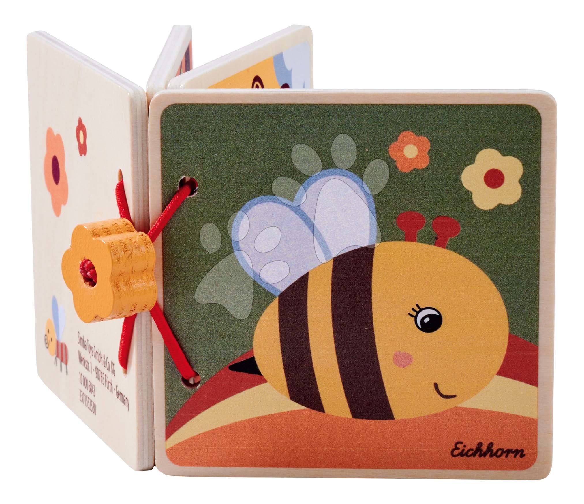 Drevená obrázková knižka Picture Book Eichhorn 8 strán so zvieratkami od 12 mes