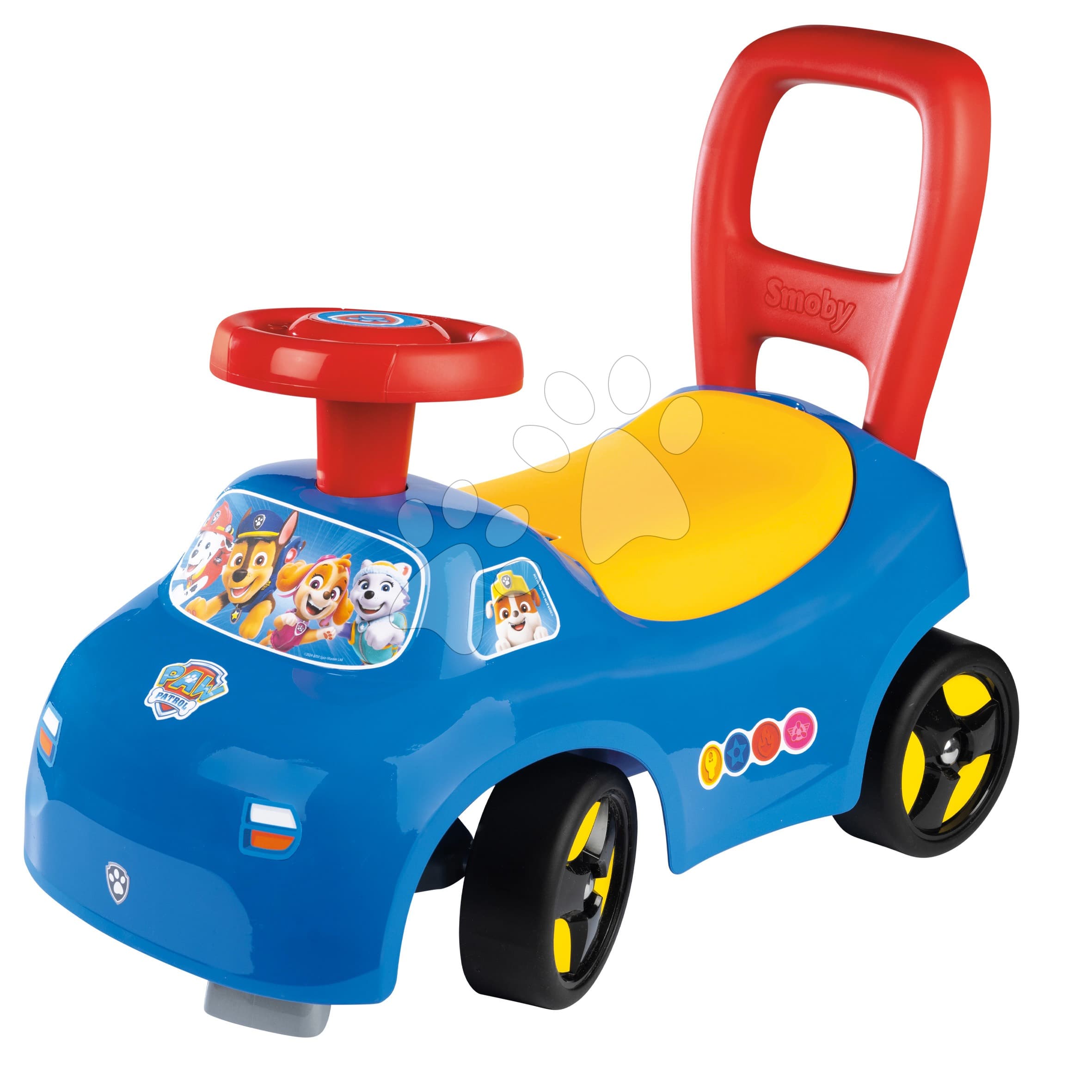 Odrážadlo a chodítko 2v1 Paw Patrol Auto Ride On Smoby ergonomické s opierkou a úložným boxom pod sedadlom od 10 mes 1