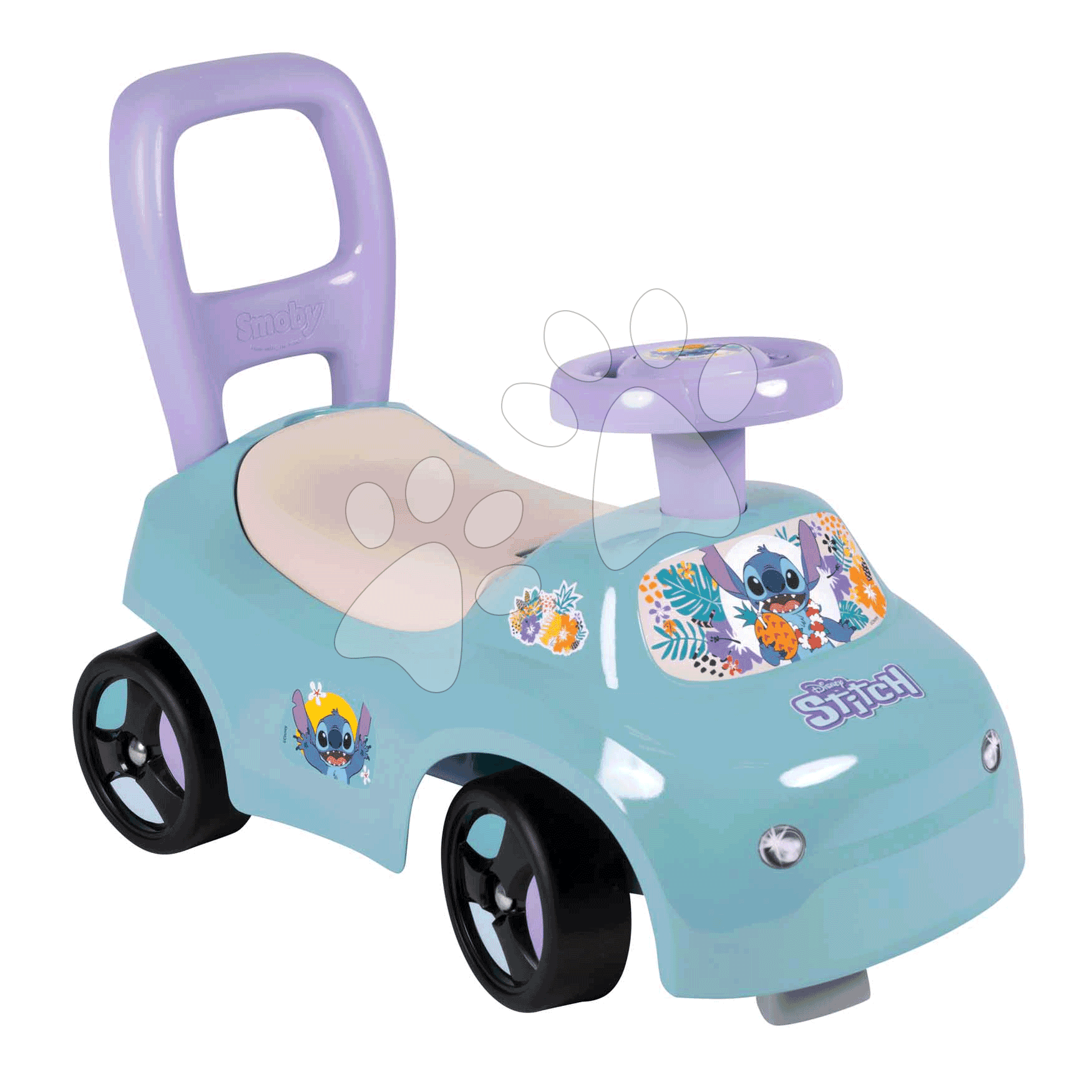 Odrážadlo a chodítko 2v1 Stitch Auto Ride On Smoby s úložným priestorom pod ergonomickým sedadlom s opierkou od 10 mes 1
