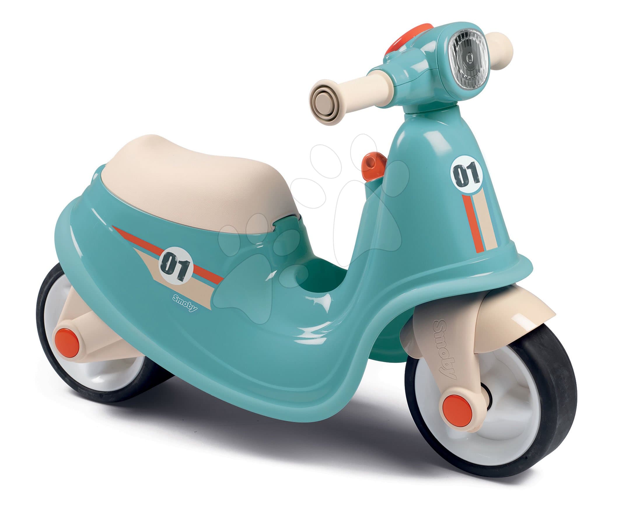 Odrážadlo motorka s reflektorom Scooter Blue Smoby s gumenými kolesami modro-šedé od 18 mes 1