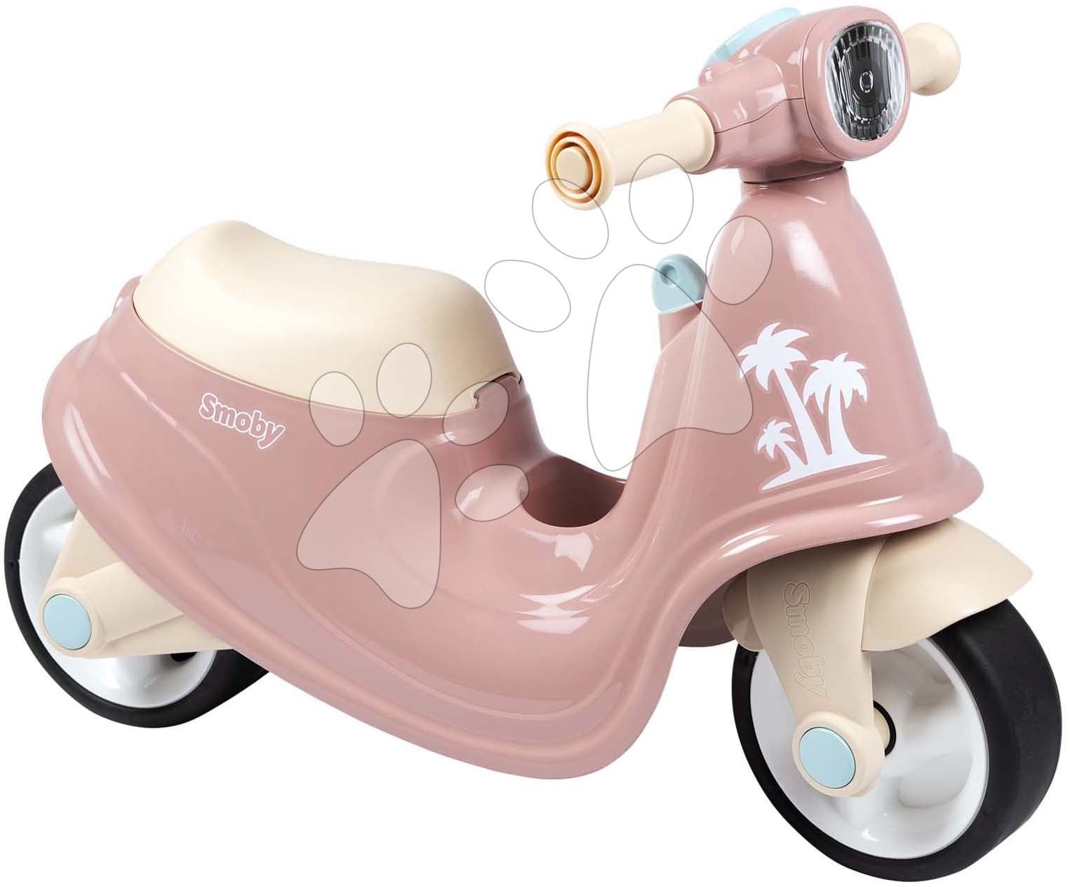 Odrážadlo motorka s reflektorom Scooter Pink Smoby s gumenými kolesami ružové od 18 mes 1