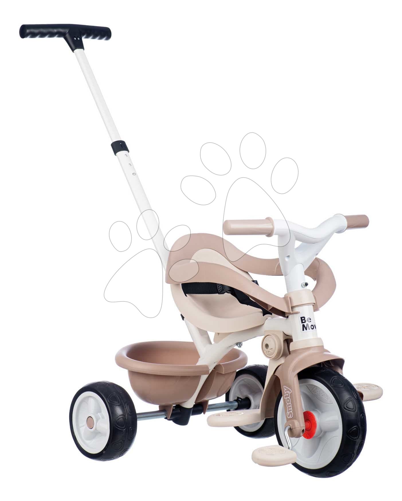 Trojkolka s voľnobehom Be Move Comfort Tricycle Beige Smoby s nastaviteľnou vodiacou rúčkou a ochrannou hrazdou s tichými EVA kolesami béžová od 10 mes 1