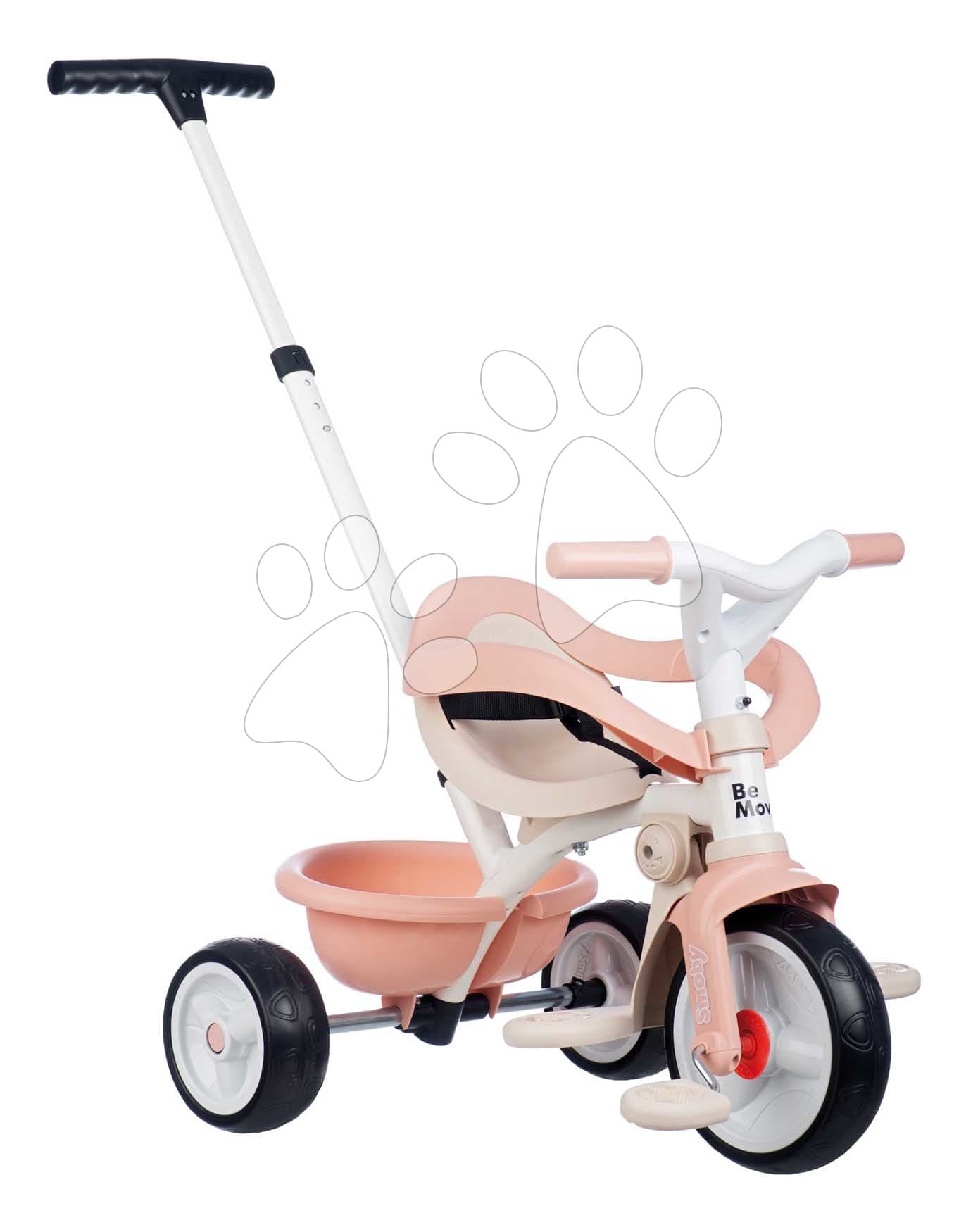Trojkolka s voľnobehom Be Move Comfort Tricycle Pink Smoby s nastaviteľnou vodiacou rúčkou a ochrannou hrazdou s tichými EVA kolesami ružová od 10 mes 1