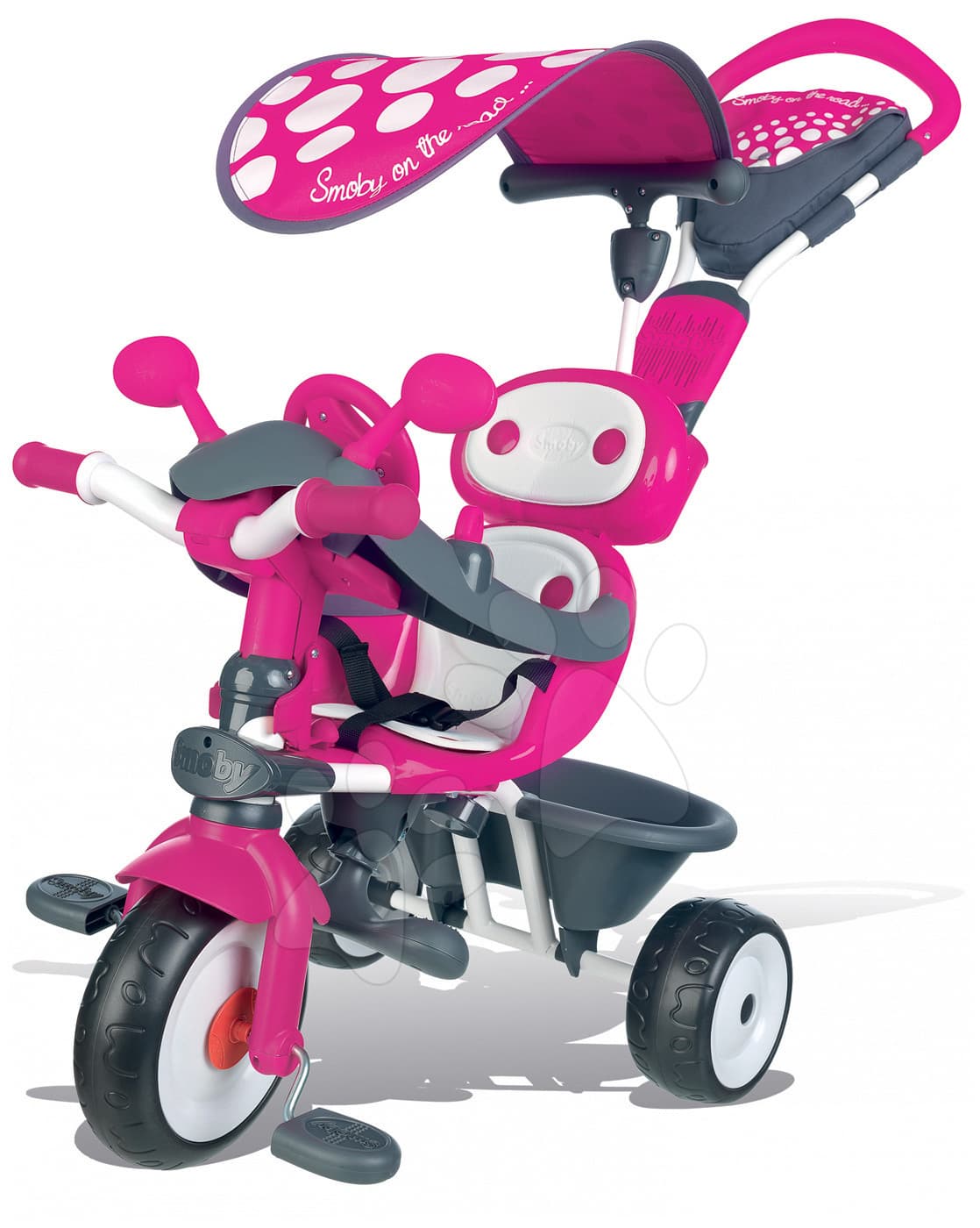 Smoby detská trojkolka Baby Driver 740600 ružovo-šedá