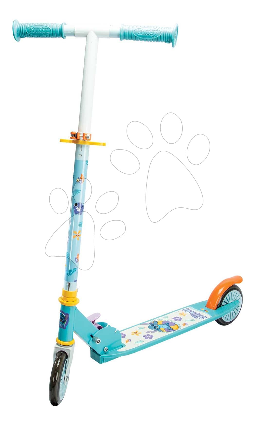 Kolobežka dvojkolesová Stitch 2 Wheels Scooter Smoby skladacia s brzdou a výškovo nastaviteľné riadidlá max. 83 cm od 5 rokov