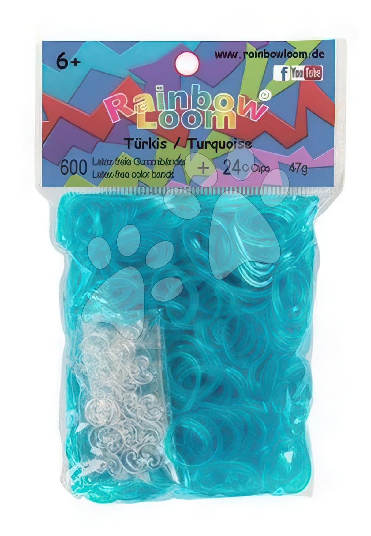 Rainbow Loom detské priesvitné gumičky 22086 tyrkysové 1