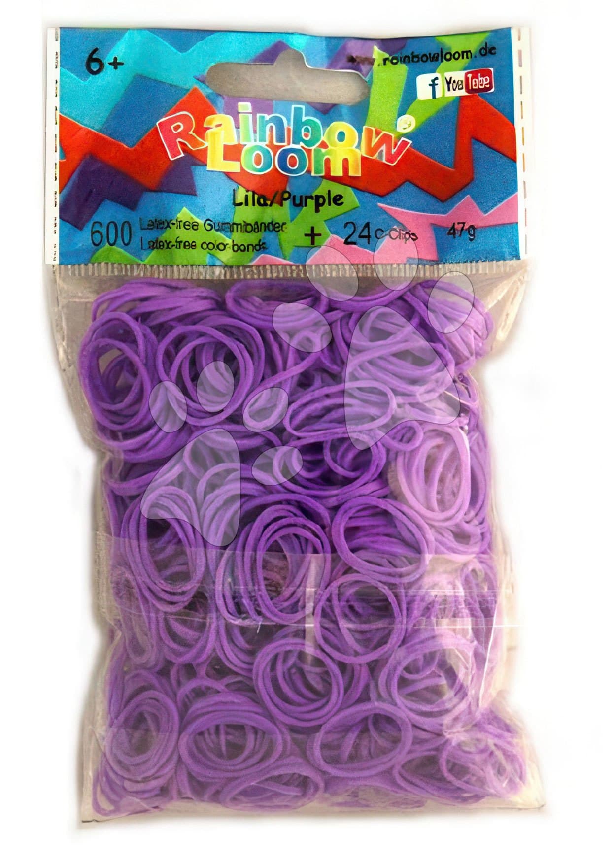 Gumičky Lila Rainbow Loom 600 kusov svetlofialové od 6 rokov 1